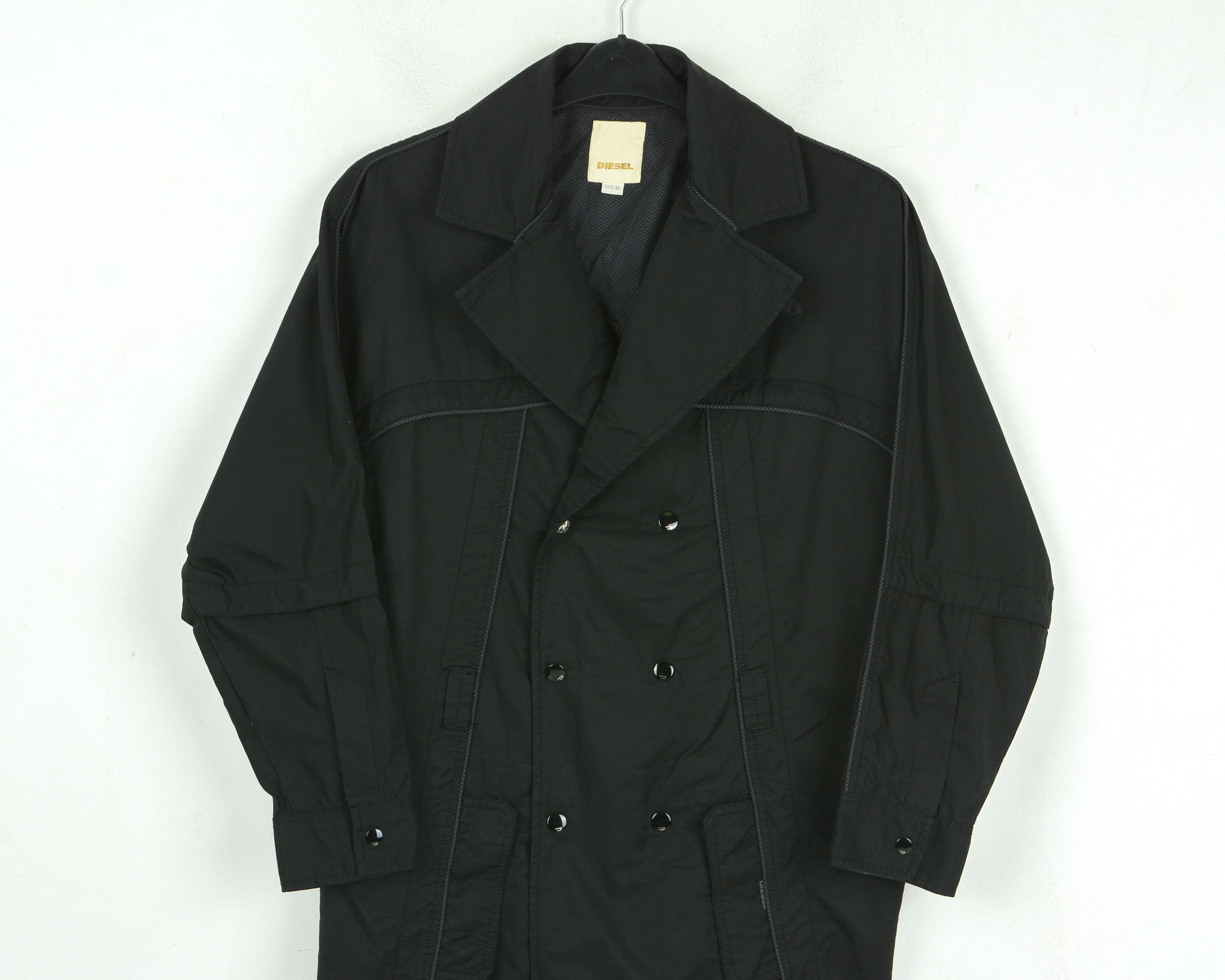 Diesel Double breasted oversized XS Cotton Jacket Trench Coat Snap Size US XS / EU 42 / 0 - 3 Thumbnail
