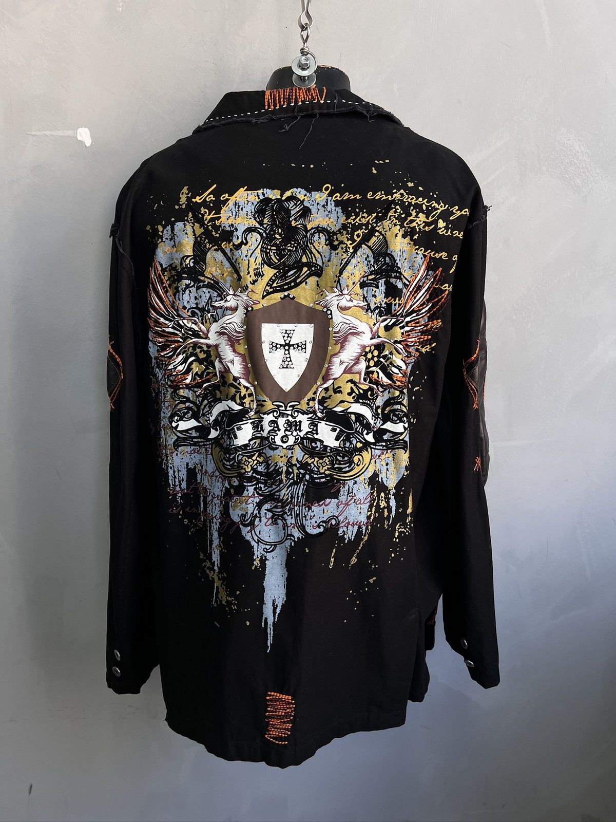Christian Audigier Vintage crosses Embroidered Black Jacket Japanese Style Size US L / EU 52-54 / 3 - 6 Thumbnail