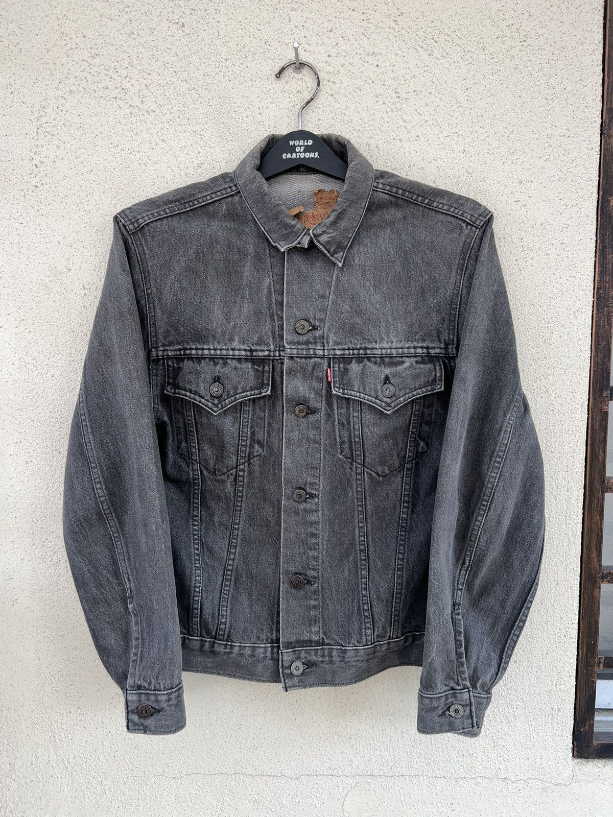 Levi's Vintage 80s Levi’s 75505 Faded Black Denim Trucker Jacket Size US S / EU 44-46 / 1 - 1 Thumbnail