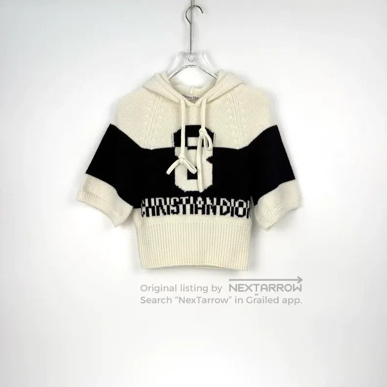 Dior Dior Black and white number 8 wool cashmere hooded sweater Size XXS / US 00 / IT 34 - 3 Thumbnail