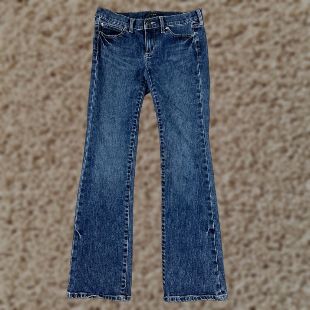 Vintage NOIR Jeans Womens 4 Bootcut Denim Blue Floral 30 in Inseam 5-Pocket Cotton Blend Regular Stretch Spring Summer Womens Jeans Size 27" / US 4 / IT 40 - 1 Thumbnail