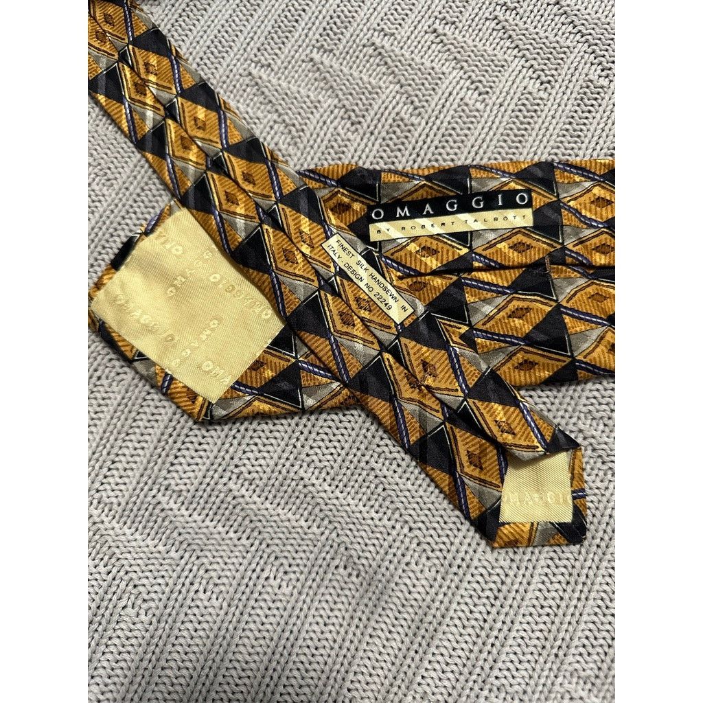 Robert Talbott Omaggio by Robert Talbott gold diamond silk tie Size ONE SIZE - 2 Thumbnail