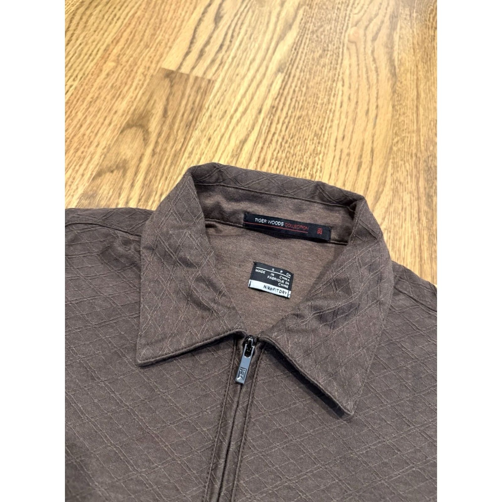 Nike Tiger Woods Nike Golf Polo Shirt Mens S Brown Short Sleeve Zip Up Knit Woven Size US S / EU 44-46 / 1 - 3 Thumbnail