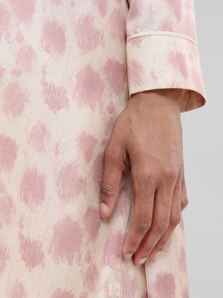 Marni o1f1d3z1125 Antique Silk Midi Dress in Pink/White Size S / US 4 / IT 40 - 5 Thumbnail