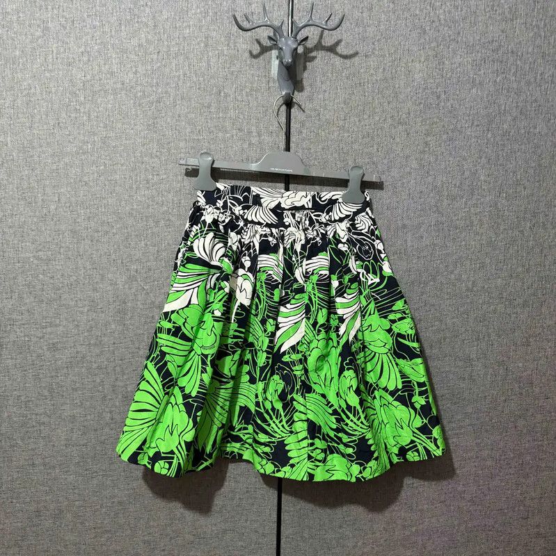 Miu Miu Miu Miu Color-Block Silk Women's Skirt 0089 Size 23" - 1 Thumbnail