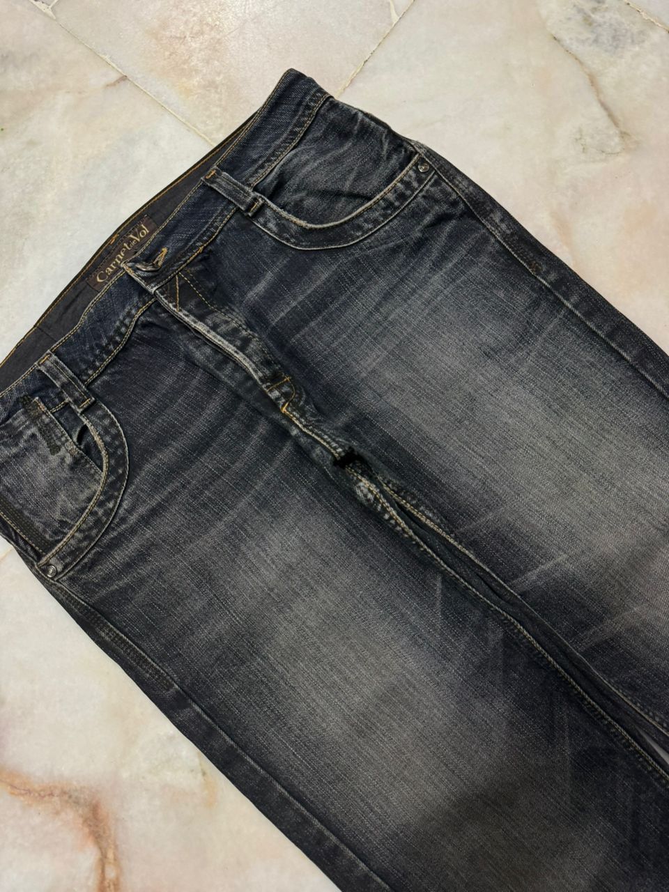Japanese Brand 💥Insane💥Vintage Carnetdevol Rusty Mudwash Distress Dark Jean Size US 34 / EU 50 - 6 Thumbnail