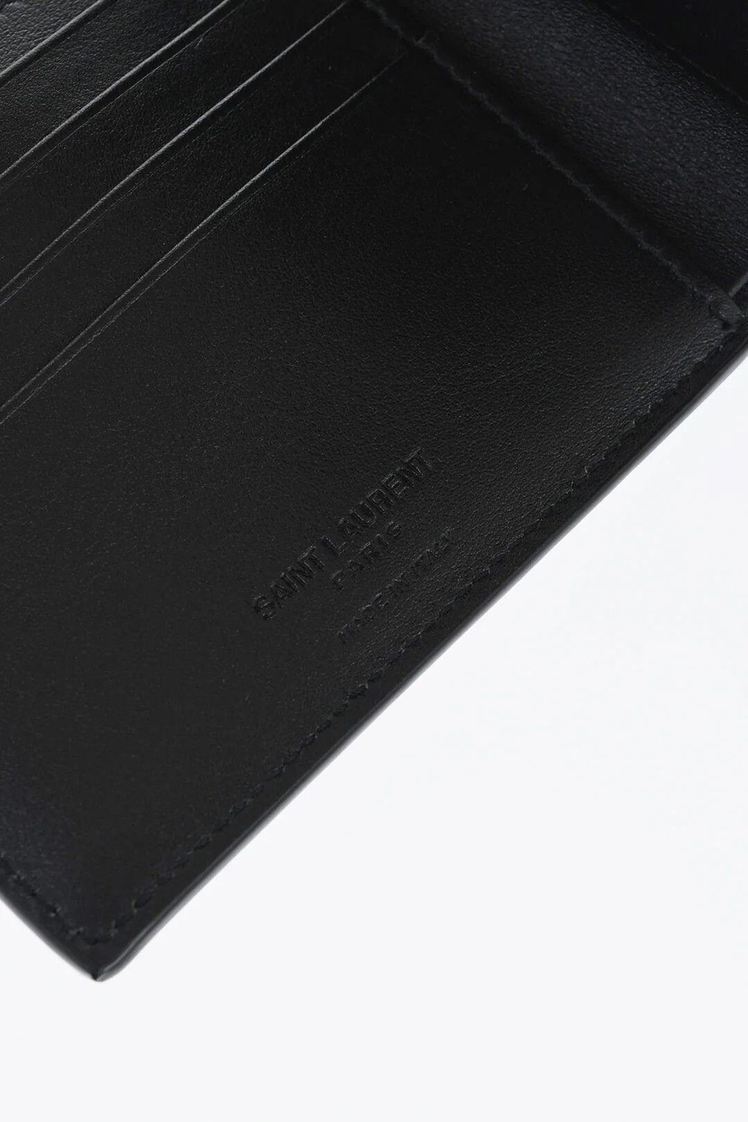 Saint Laurent Paris og1mm0426 Size: OS / Brushed Leather Bifold Wallet in Black Size ONE SIZE - 4 Thumbnail