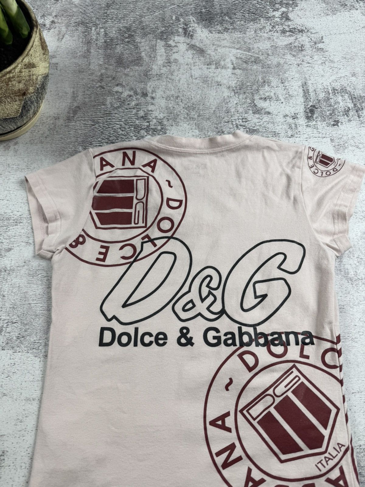 Dolce & Gabbana Dolce & Gabbana Slim Cotton Lycra Vintage Y2K Logo Jersey Women’s T Shirt Top Size M / US 6-8 / IT 42-44 - 14 Thumbnail
