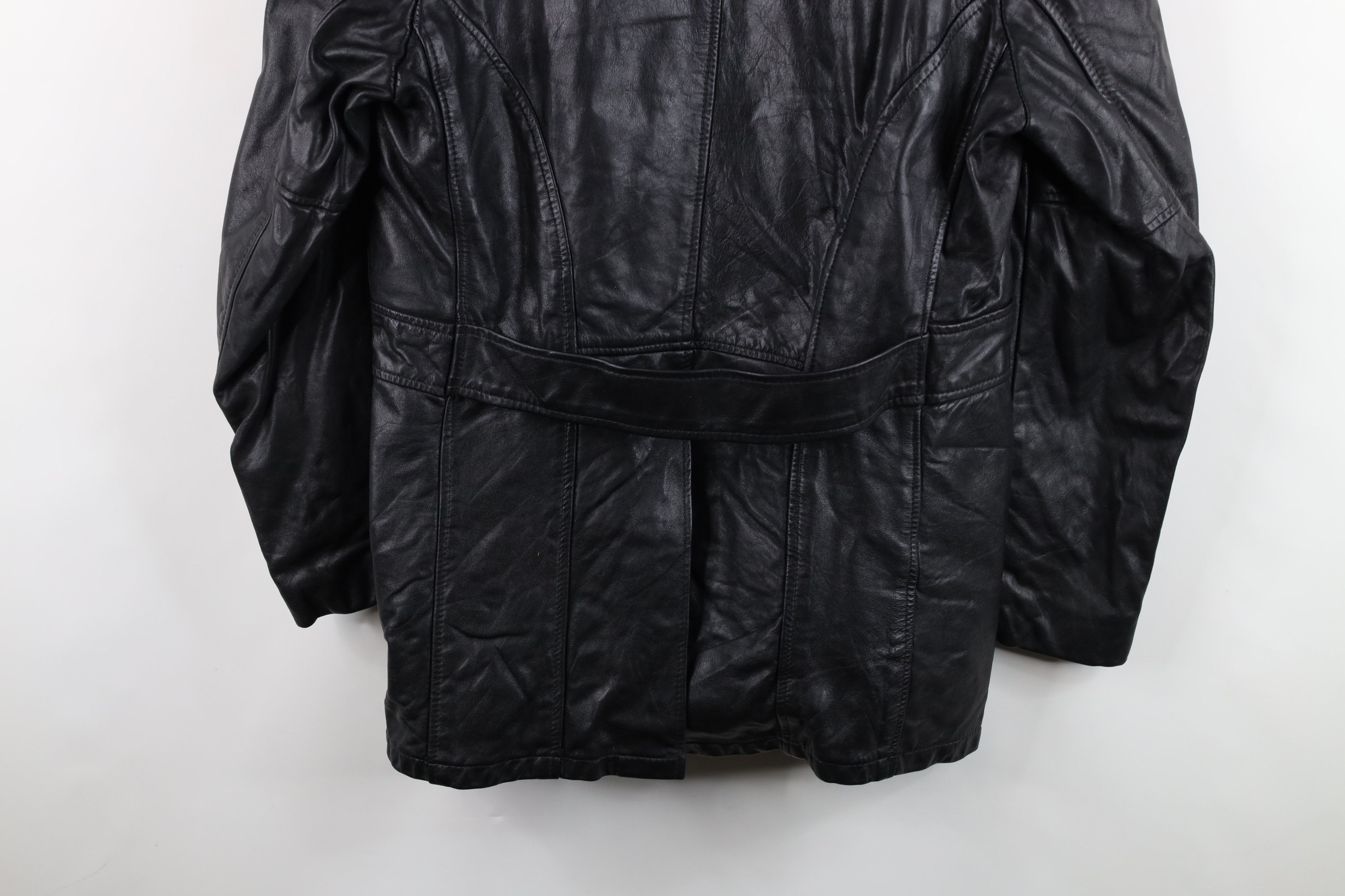 Vintage Vintage 60s 70s Streetwear Leather Jacket Coat Black USA Size US XXL / EU 58 / 5 - 16 Thumbnail