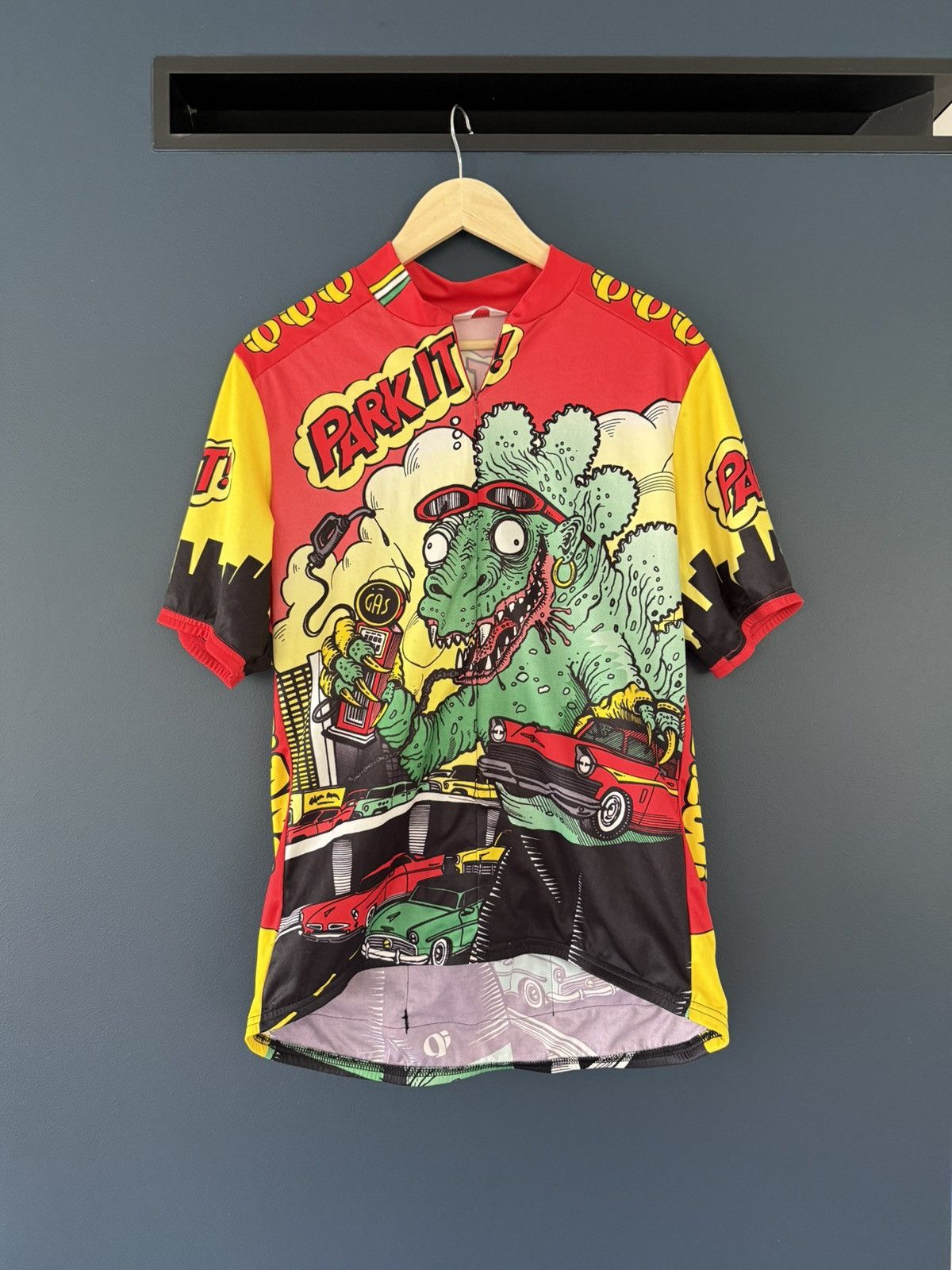 PEARL iZUMi Vintage 90s Pearl iZUMi Pop Art Godzilla Cycling Jersey Size US XL / EU 56 / 4 - 1 Thumbnail