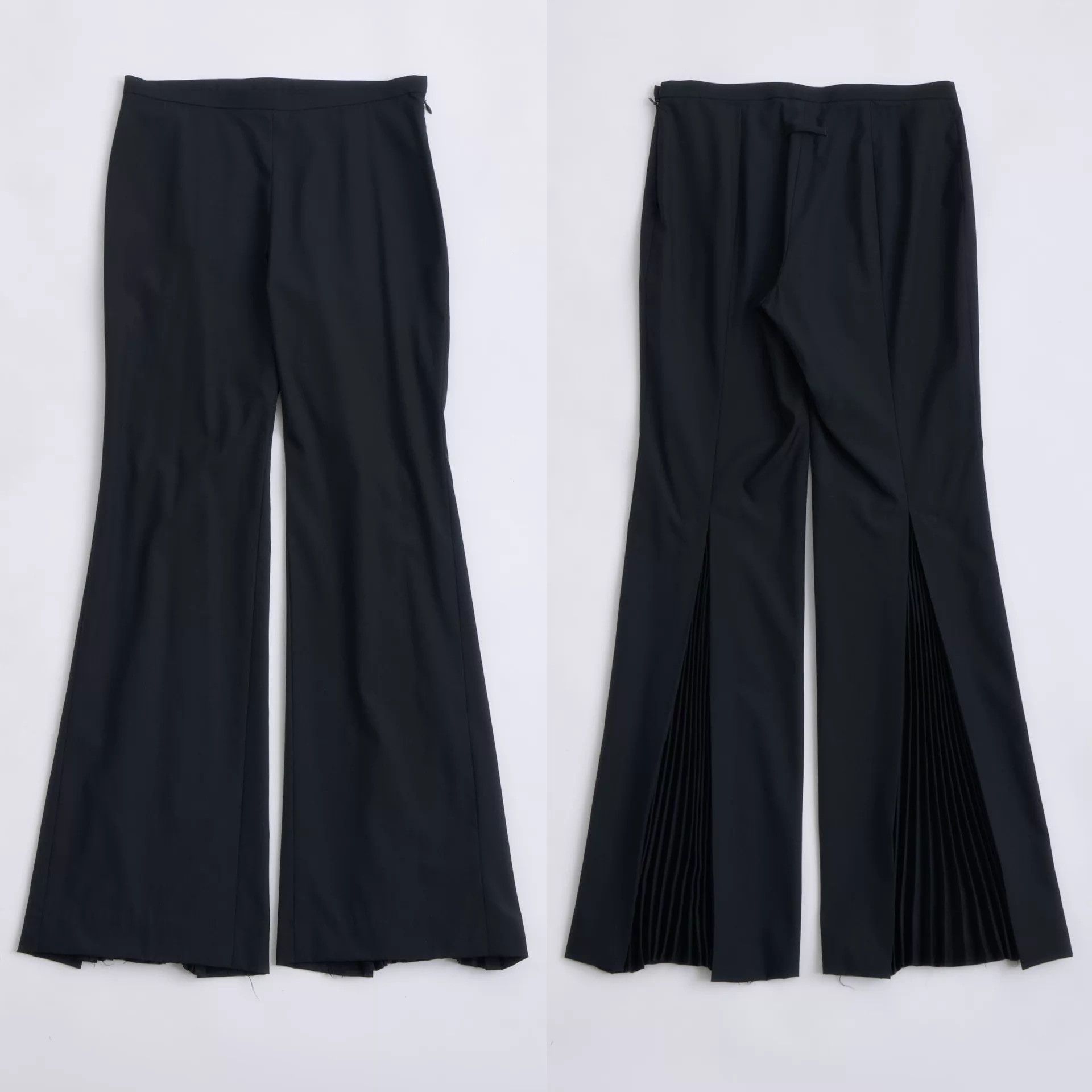 Jean Paul Gaultier Jean Paul Gaultier 00s Women's Black Pleated Flare Pants Size 26" / US 2 / IT 38 - 8 Thumbnail