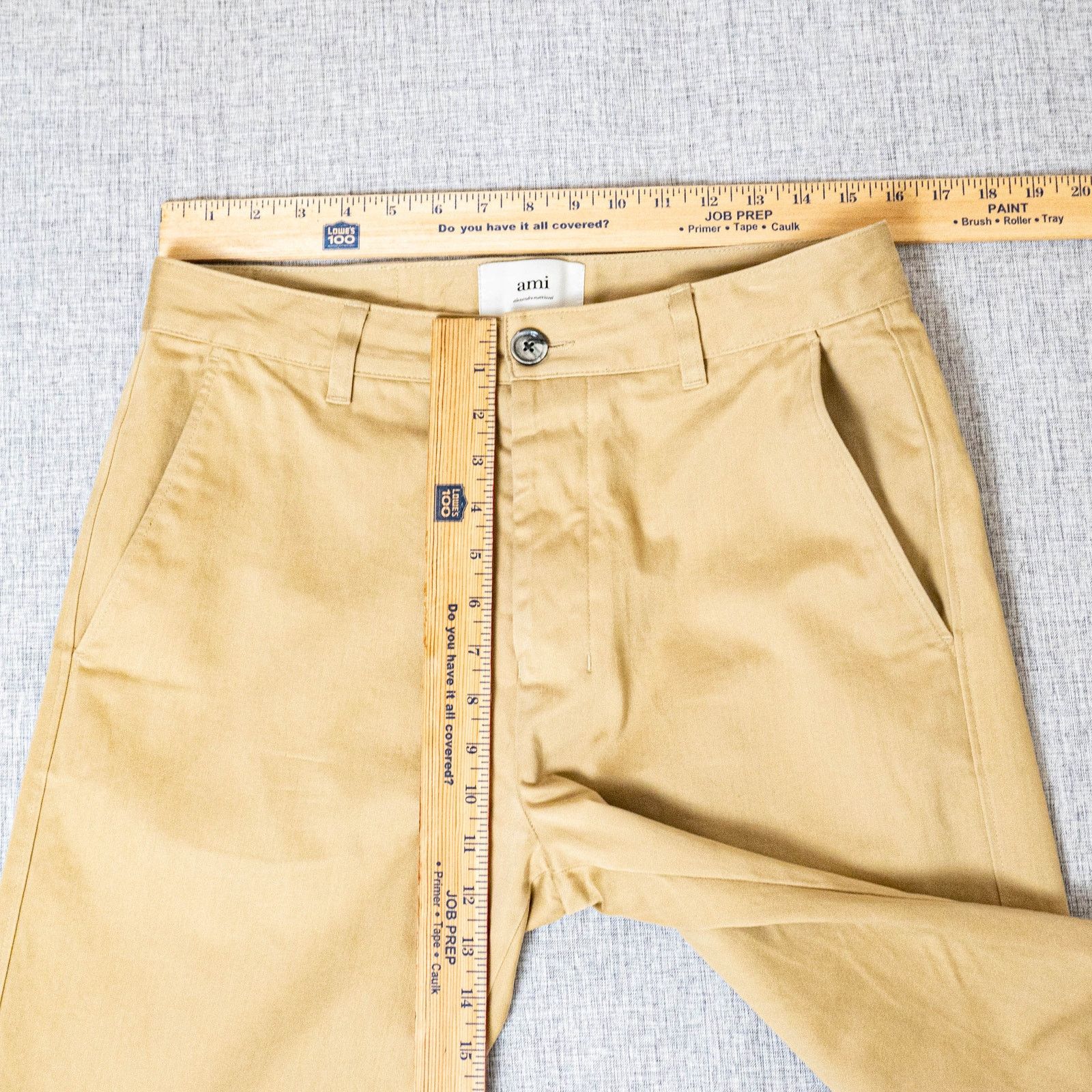 AMI AMI Alexandre Mattiussi Logo Patch Trousers Beige M short Size US 32 / EU 48 - 6 Thumbnail