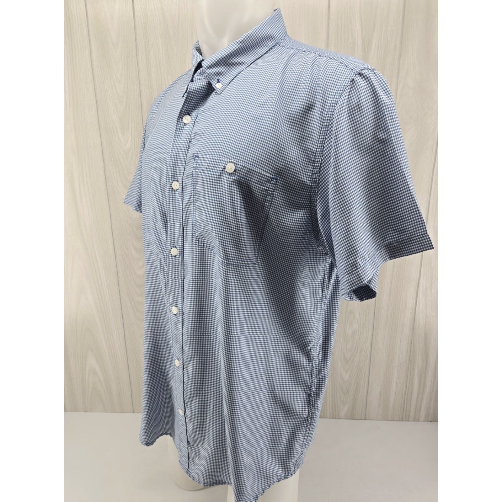 Mountain Khakis VINTAGE Mountain Khakis Blue Checker Polyester Short Sleeve Button Up Shirt XL Classic Shirt Mens Blue Checker 90s Outdoor Fashion Size US XL / EU 56 / 4 - 3 Thumbnail
