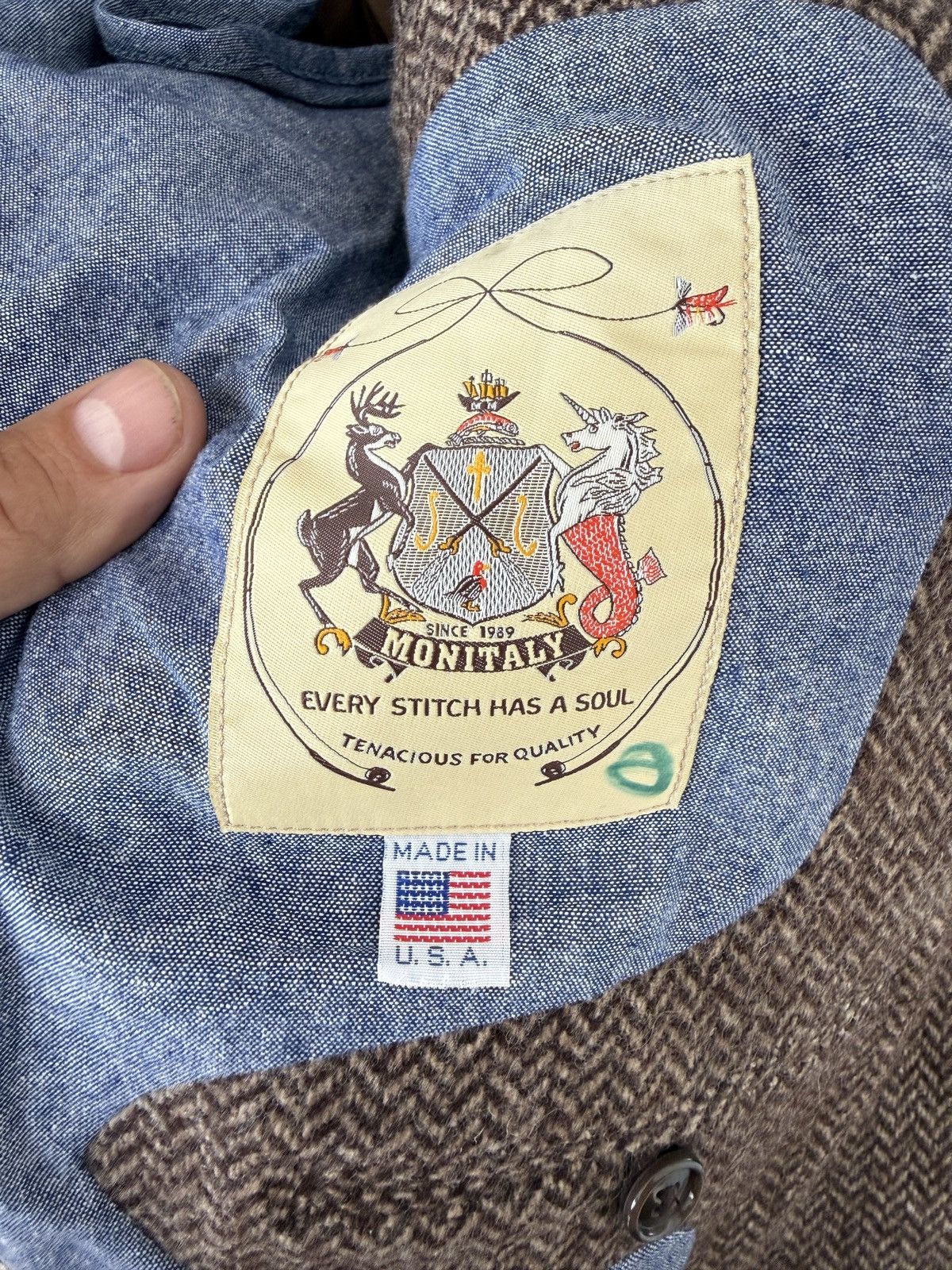 Monitaly Monitaly Tweed Blazer Size 42R - 4 Thumbnail