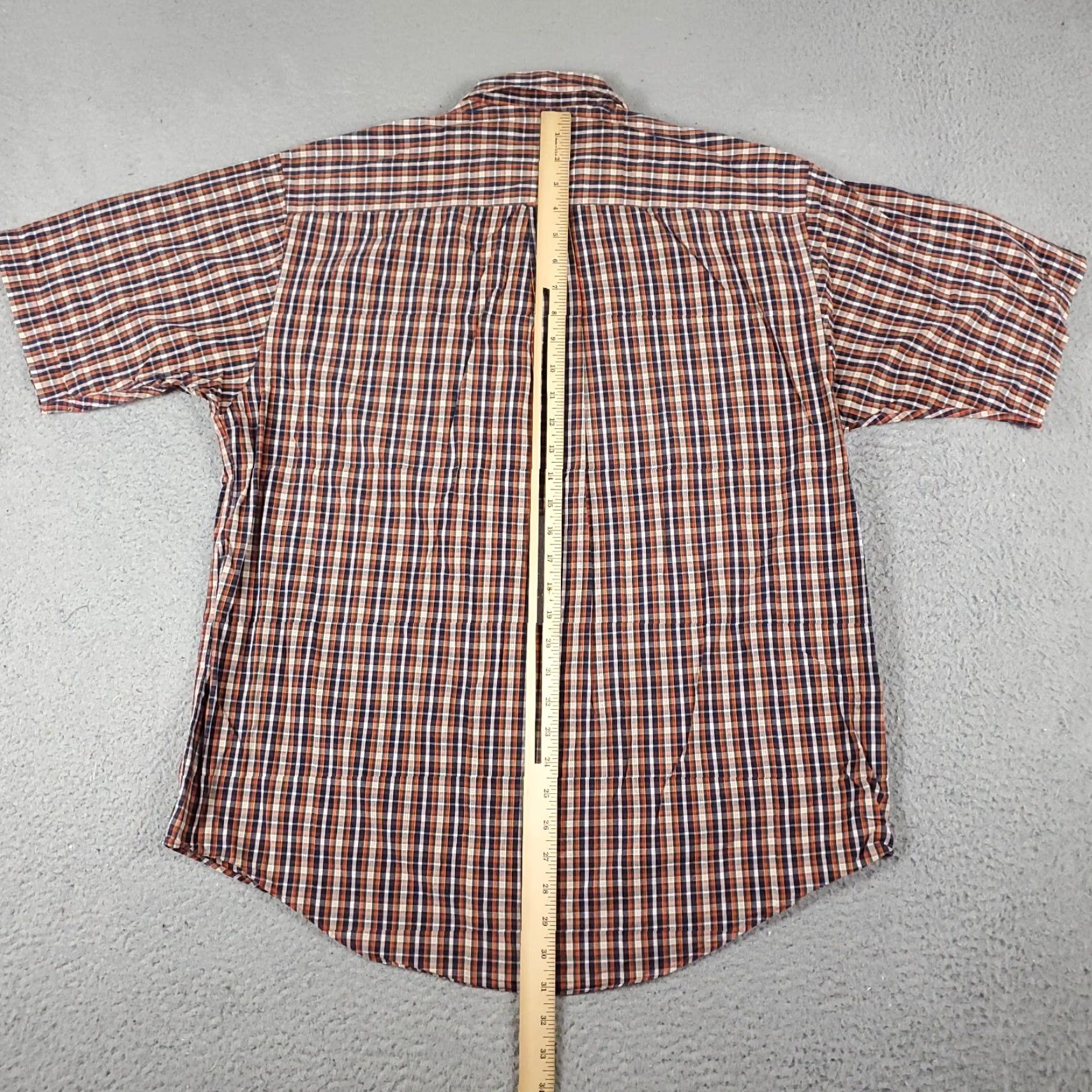Nautica Nautica Shirt Mens Size M Blue Orange Plaid Short Sleeve Button-Up Casual Button-Down Collar Navy Multi Colorful Classic Modern Preppy Size US M / EU 48-50 / 2 - 4 Thumbnail