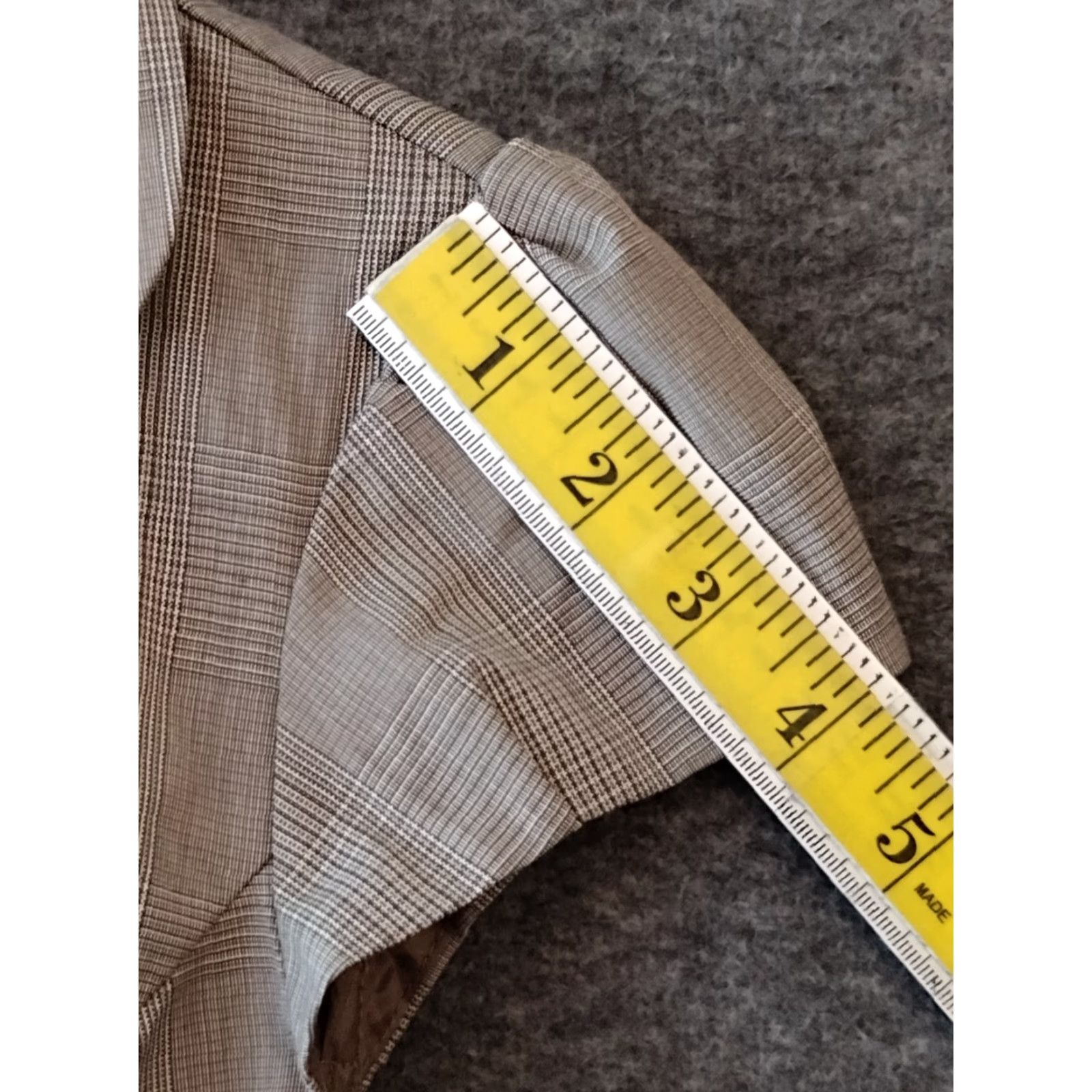 Vintage BYER WORKS Blazer Women's Beige Plaid Collared Short Sleeve Pockets Size M Size M / US 6-8 / IT 42-44 - 5 Thumbnail