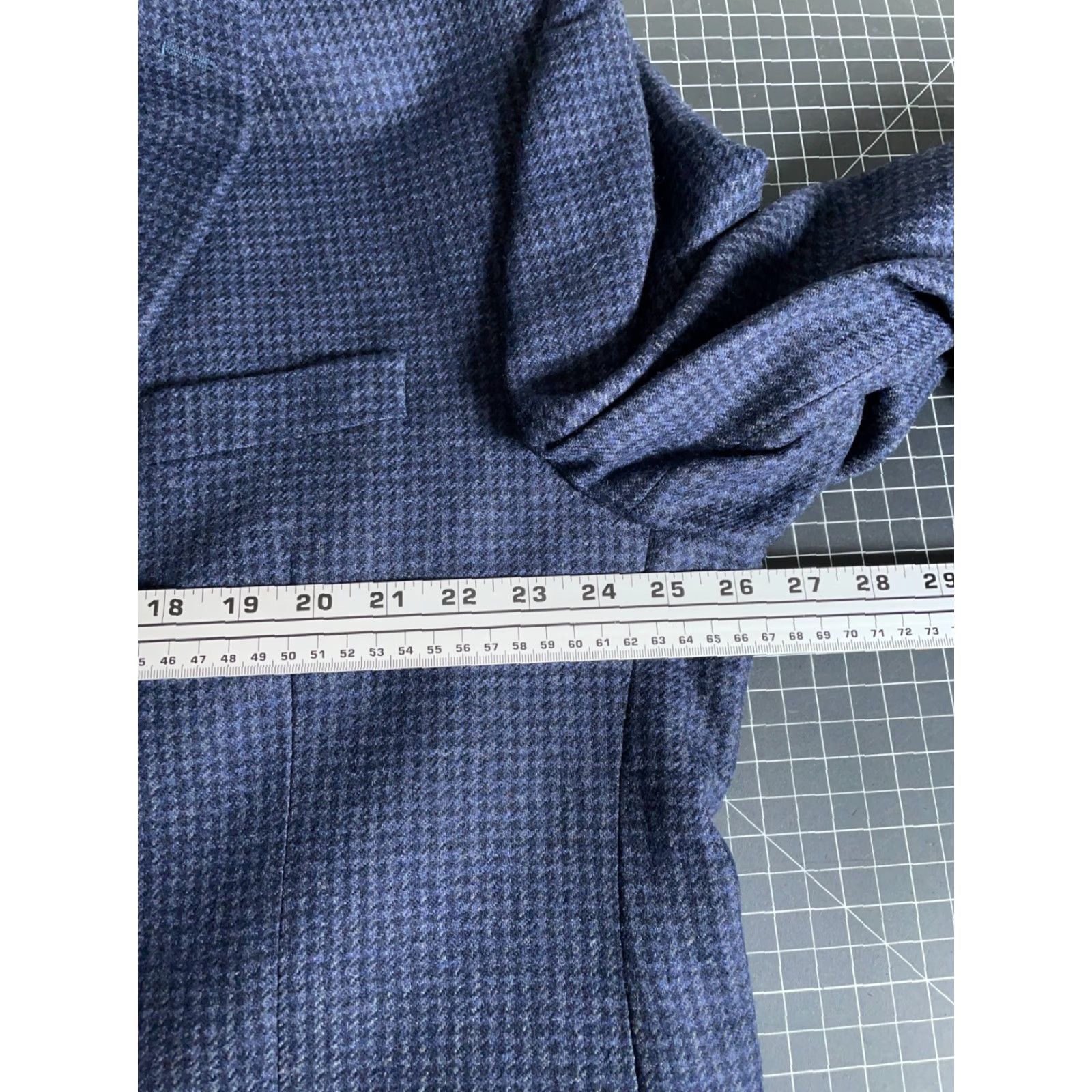Ralph Lauren Lauren Ralph Lauren Blazer Men 48 Regular Blue Wool Houndstooth Jacket Size 48R - 5 Thumbnail