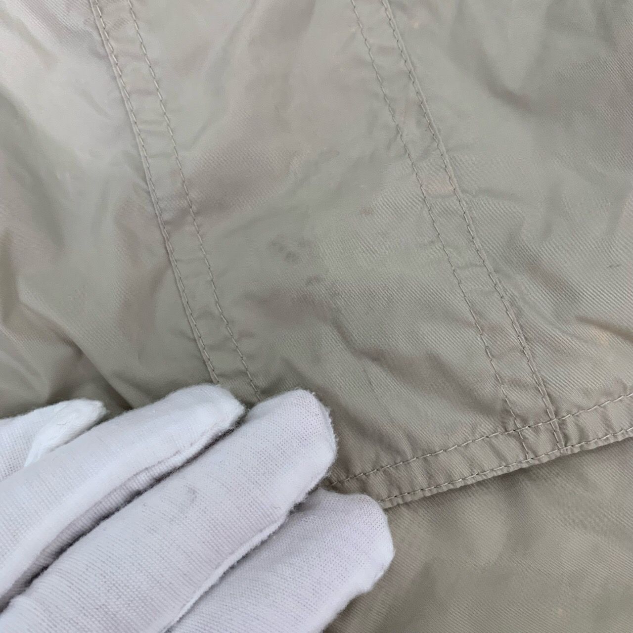 Burberry Multi-Pocket Hooded Khaki Nylon Trench Coat