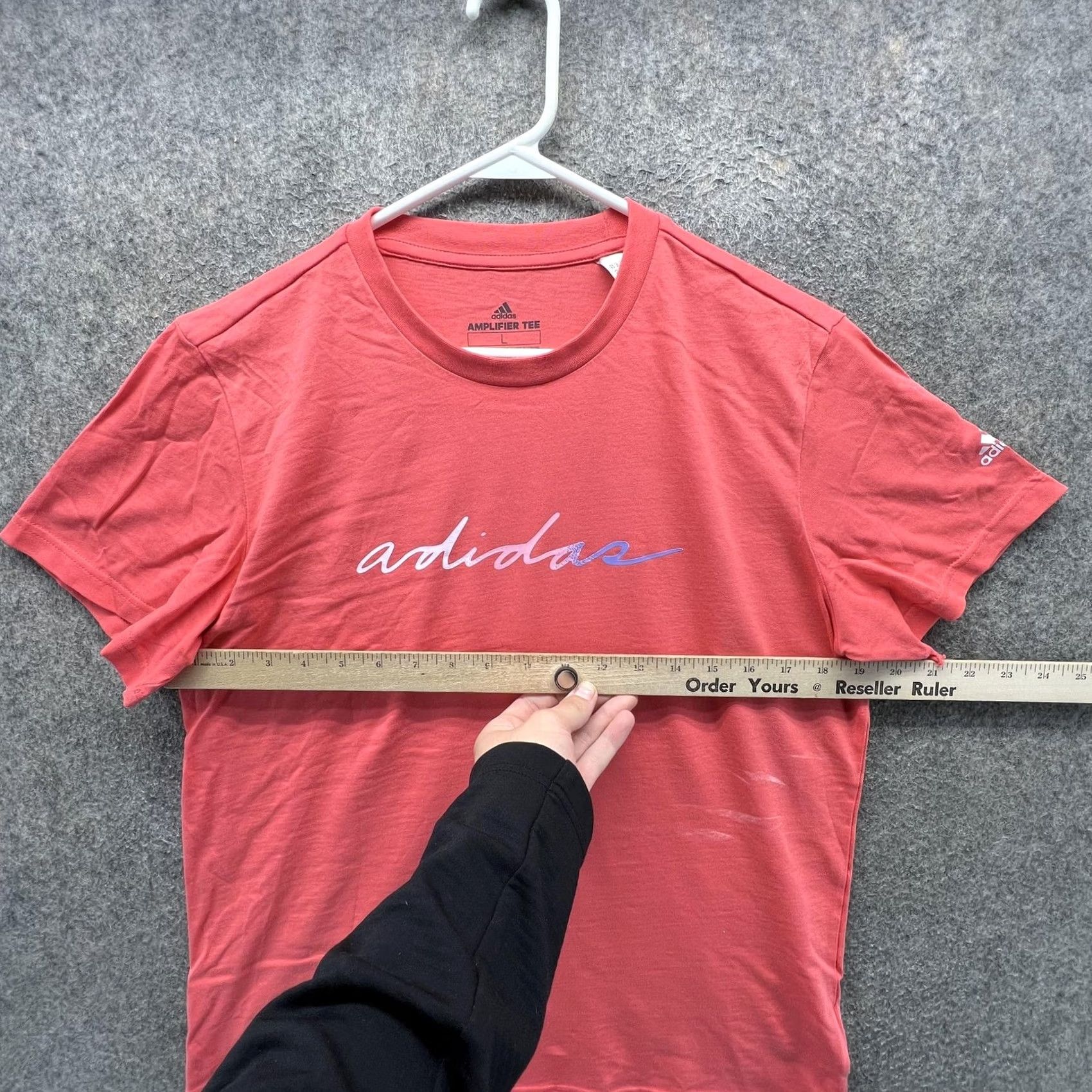 Adidas Adidas Amplifier Shirt Mens Large Pink Script Logo Graphic Tee Sportswear Size US L / EU 52-54 / 3 - 4 Thumbnail
