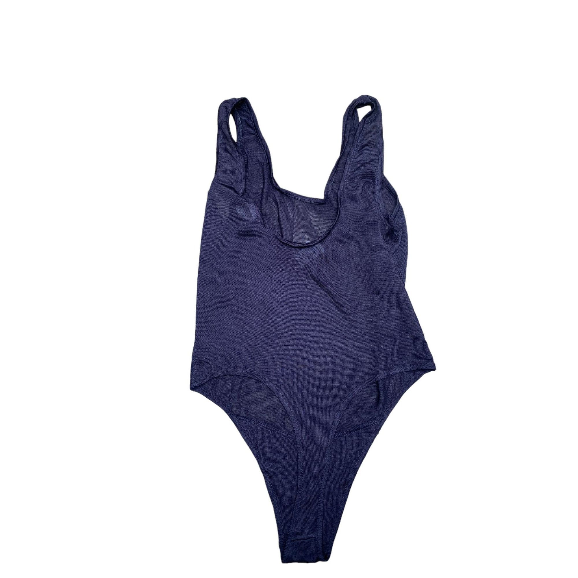 image of Alaia Vintage Nylon Navy Bodysuit Top, Women's (Size XS)