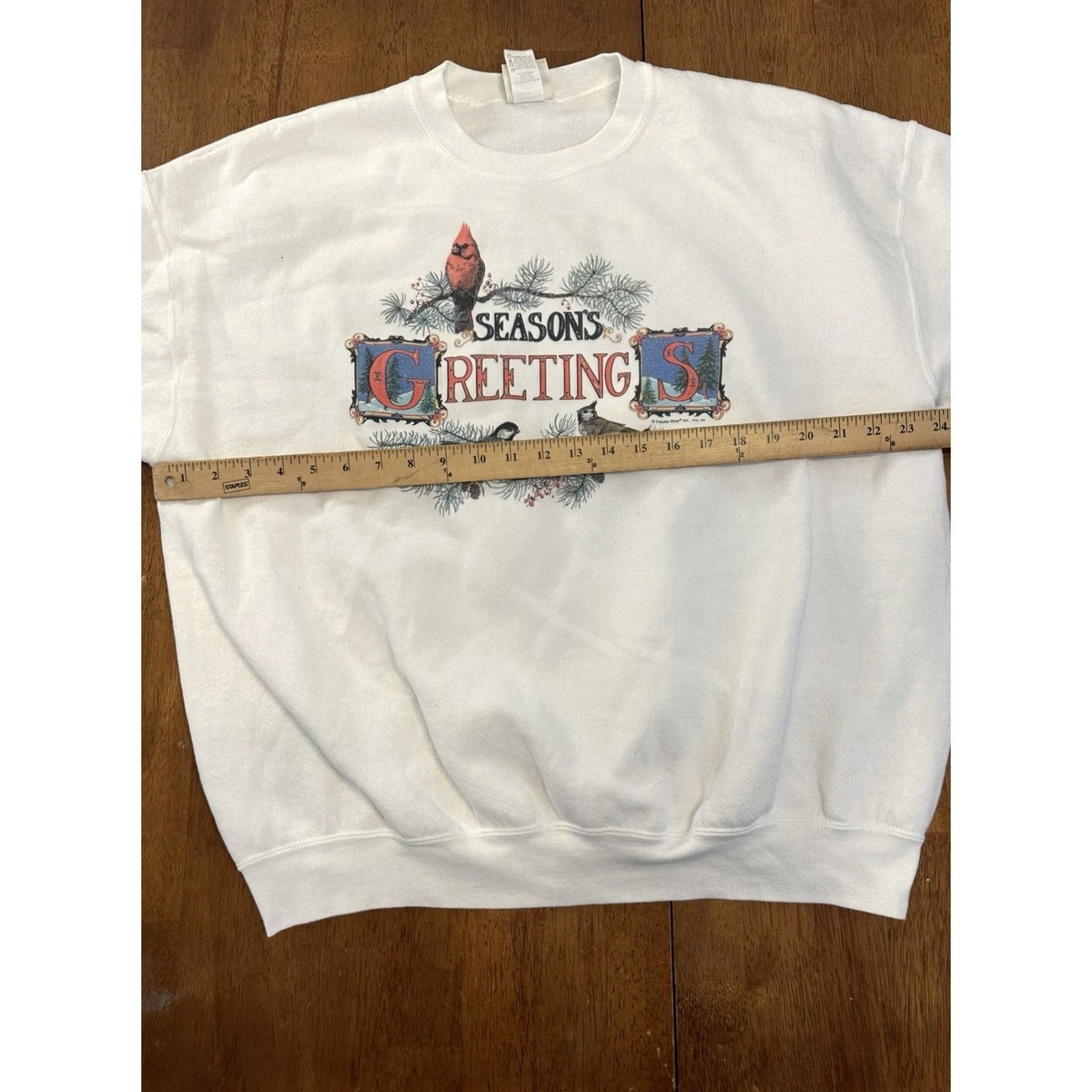 Lee VINTAGE Lee Sweatshirt Adult XL Cardinal White Christmas Winter 90s Classic Seasons Greetings Crew Neck Size US XL / EU 56 / 4 - 4 Thumbnail