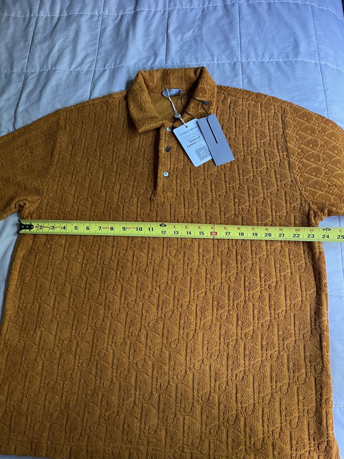 Dior Dior Orange Oblique Terry Cloth Polo Shirt Size US XXL / EU 58 / 5 - 7 Thumbnail