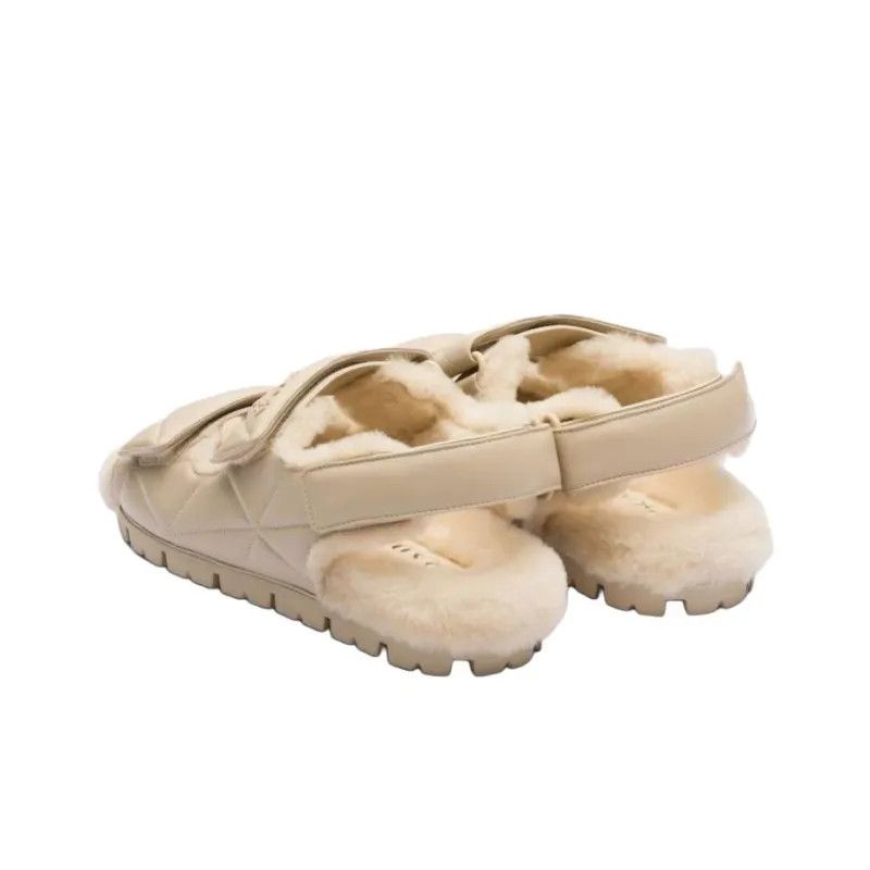 Prada o1w1db11124 Nappa Leather Sandals in Beige Size US 8 / IT 38 - 3 Thumbnail