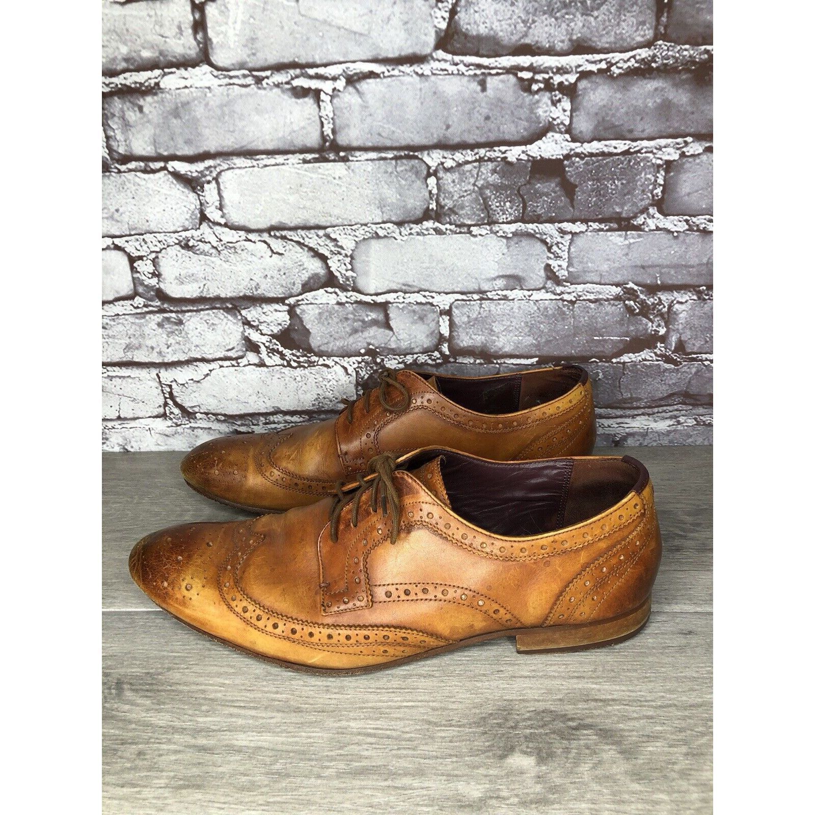 Ted Baker Ted Baker London Gryene Chili Brown Leather Derby Wingtip Ox Size US 12 / EU 45 - 13 Thumbnail