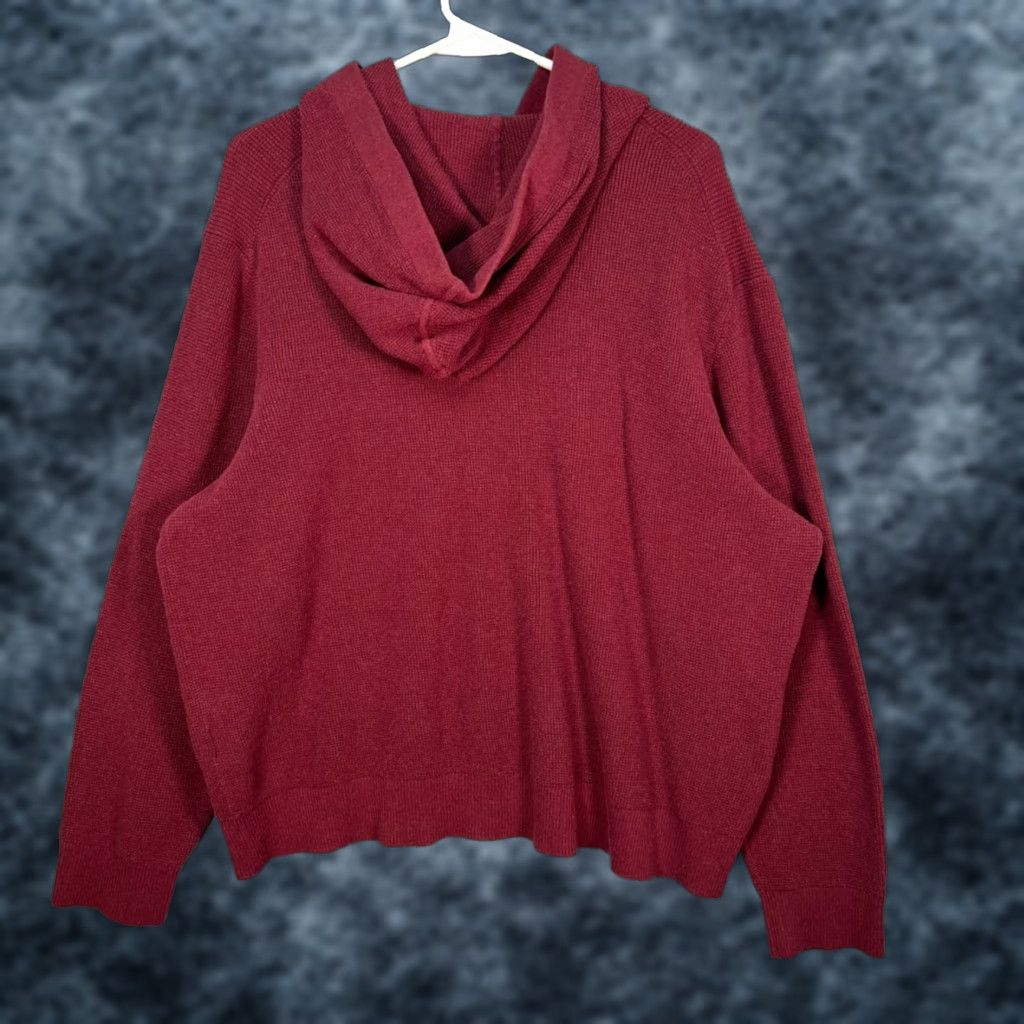 Banana Republic Banana Republic Mens Hoodie Pullover Sweatshirt Knit Cotton Burgundy Red 2XL Regular Knit Long Sleeve Pullover Casual Winter Spring Fall Mens Size US XXL / EU 58 / 5 - 1 Thumbnail