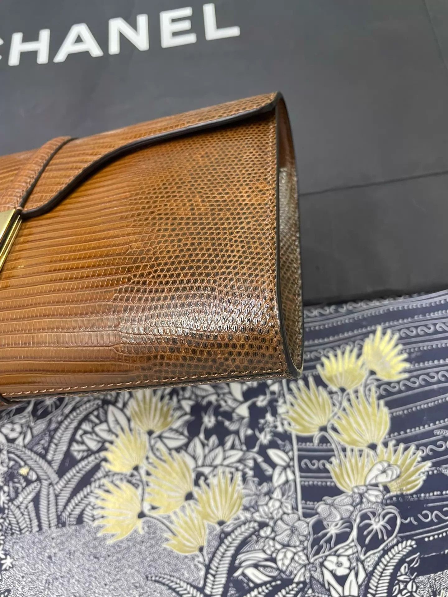 Celine Celine Caramel Lizard Skin Clutch Convertible Size ONE SIZE - 4 Thumbnail