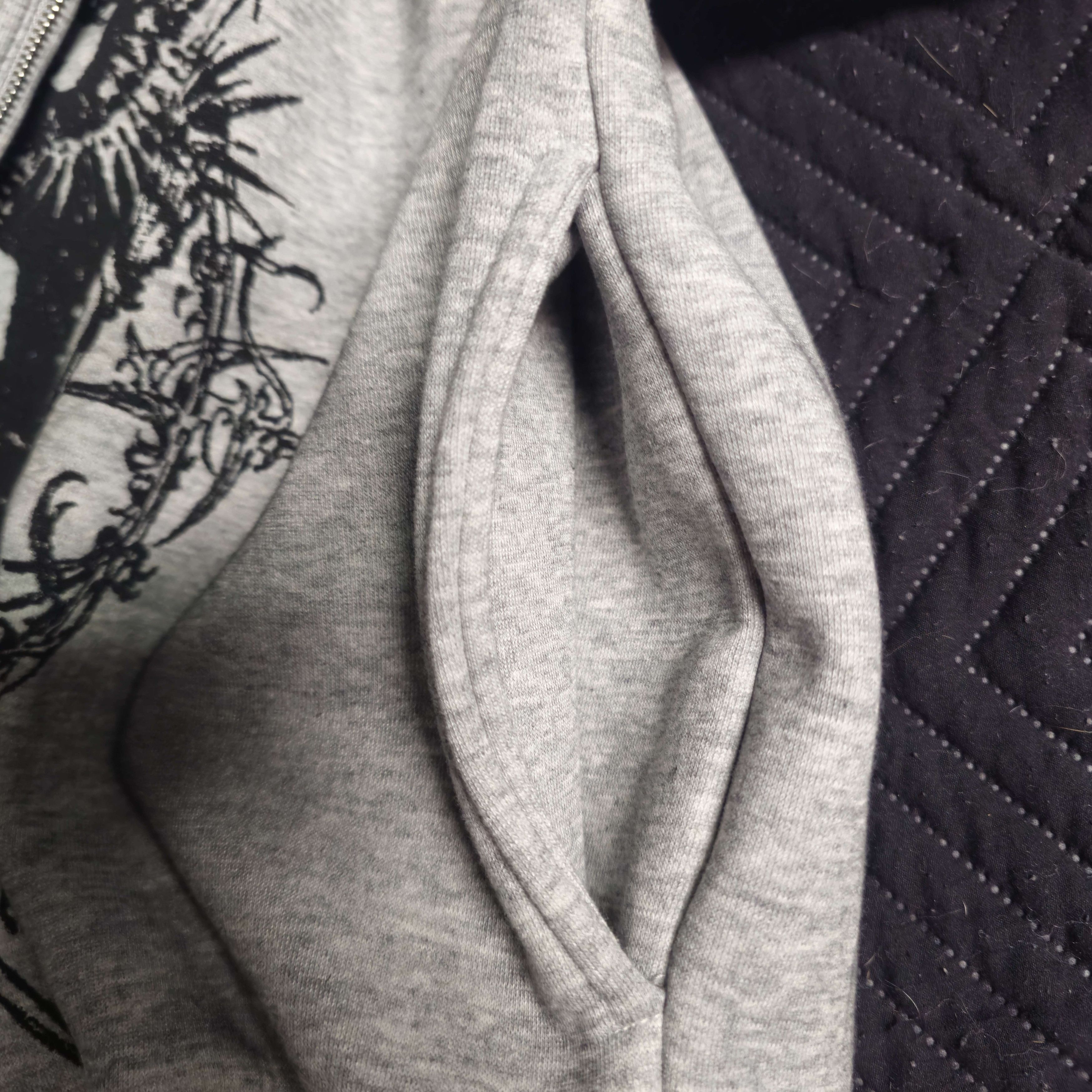 Other Graphic Fur-Trim Zip Hoodie Grey Gothic Streetwear Size US L / EU 52-54 / 3 - 5 Thumbnail
