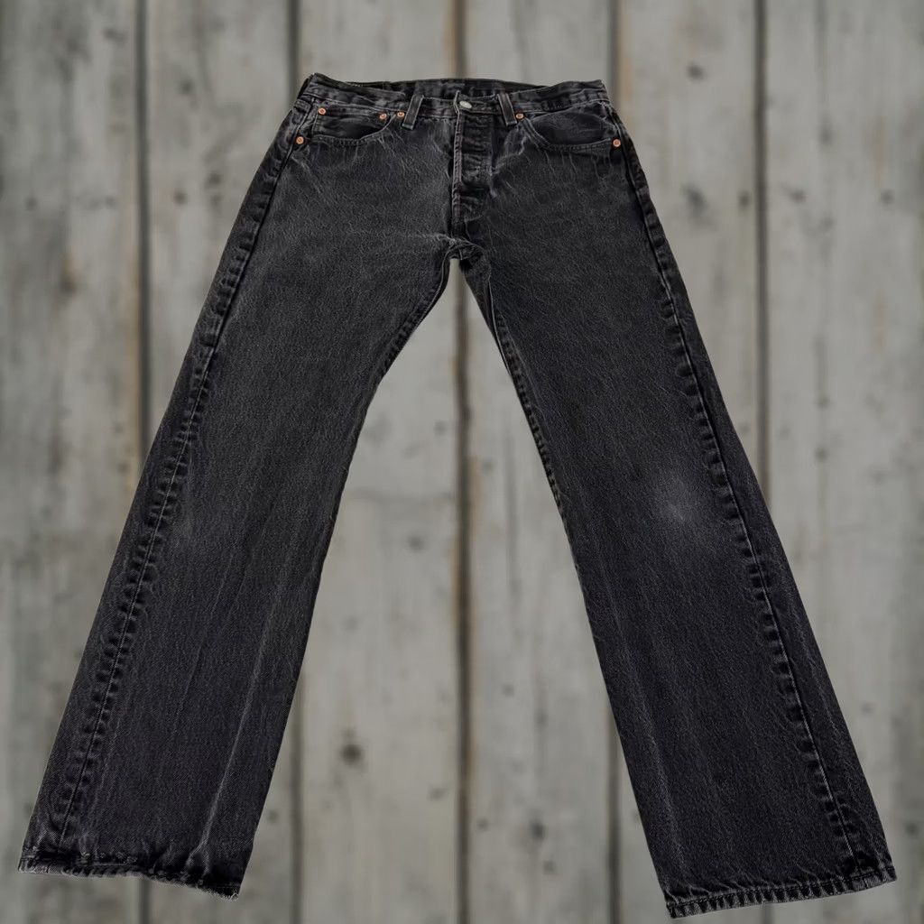 Levi's Levi's Jeans Mens 32x30 Black 501 Straight Fit Distressed Denim Pants Y2K Size US 32 / EU 48 - 1 Thumbnail