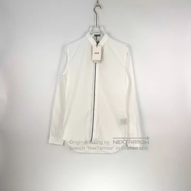 Dior Dior White and black-bordered shirt Size US XXS / EU 40 - 3 Thumbnail