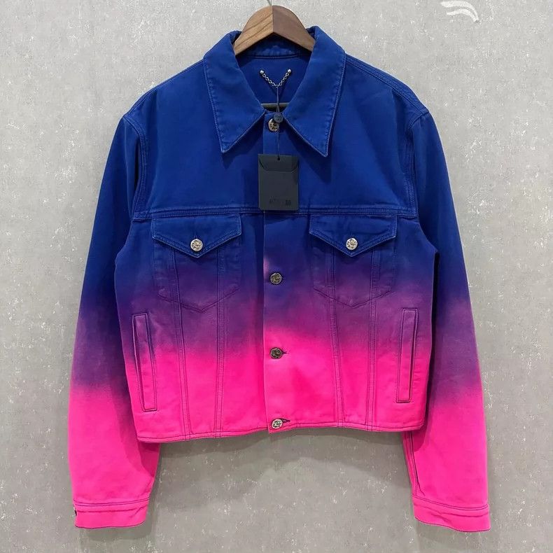 Louis Vuitton Louis Vuitton Blue Pink Gradient Denim Jacket Size US L / EU 52-54 / 3 - 1 Thumbnail