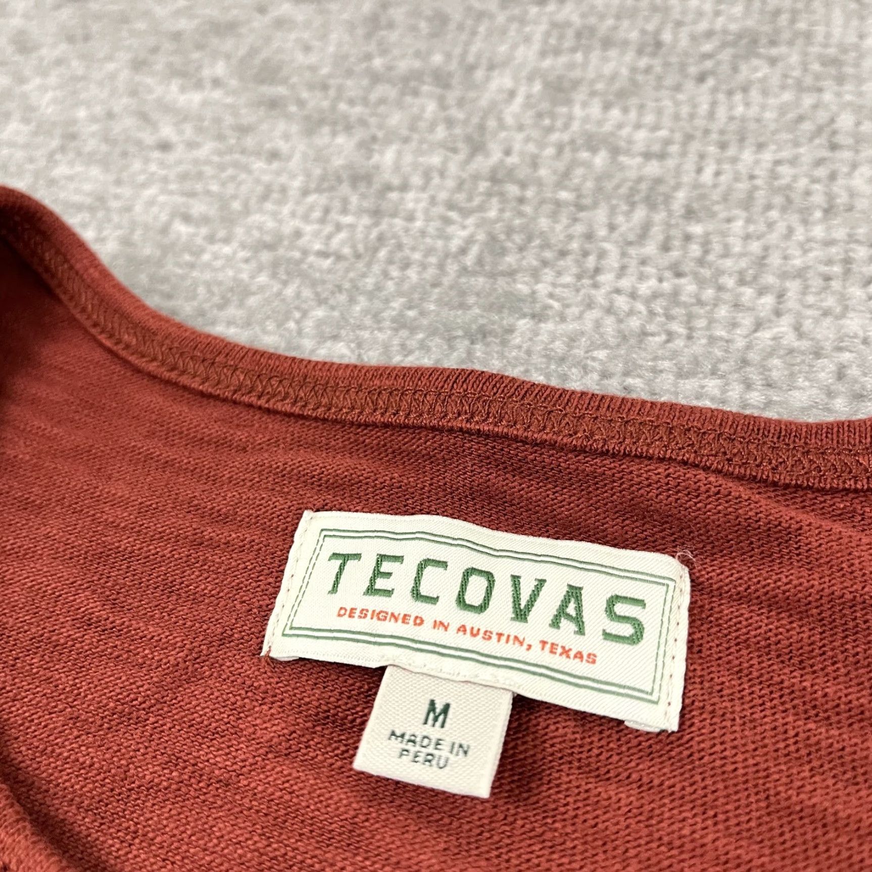 Tecovas VINTAGE Tecovas Western Shirt Women's Medium Orange Slip-On Casual Cowgirl 100% Cotton Size M / US 6-8 / IT 42-44 - 3 Thumbnail