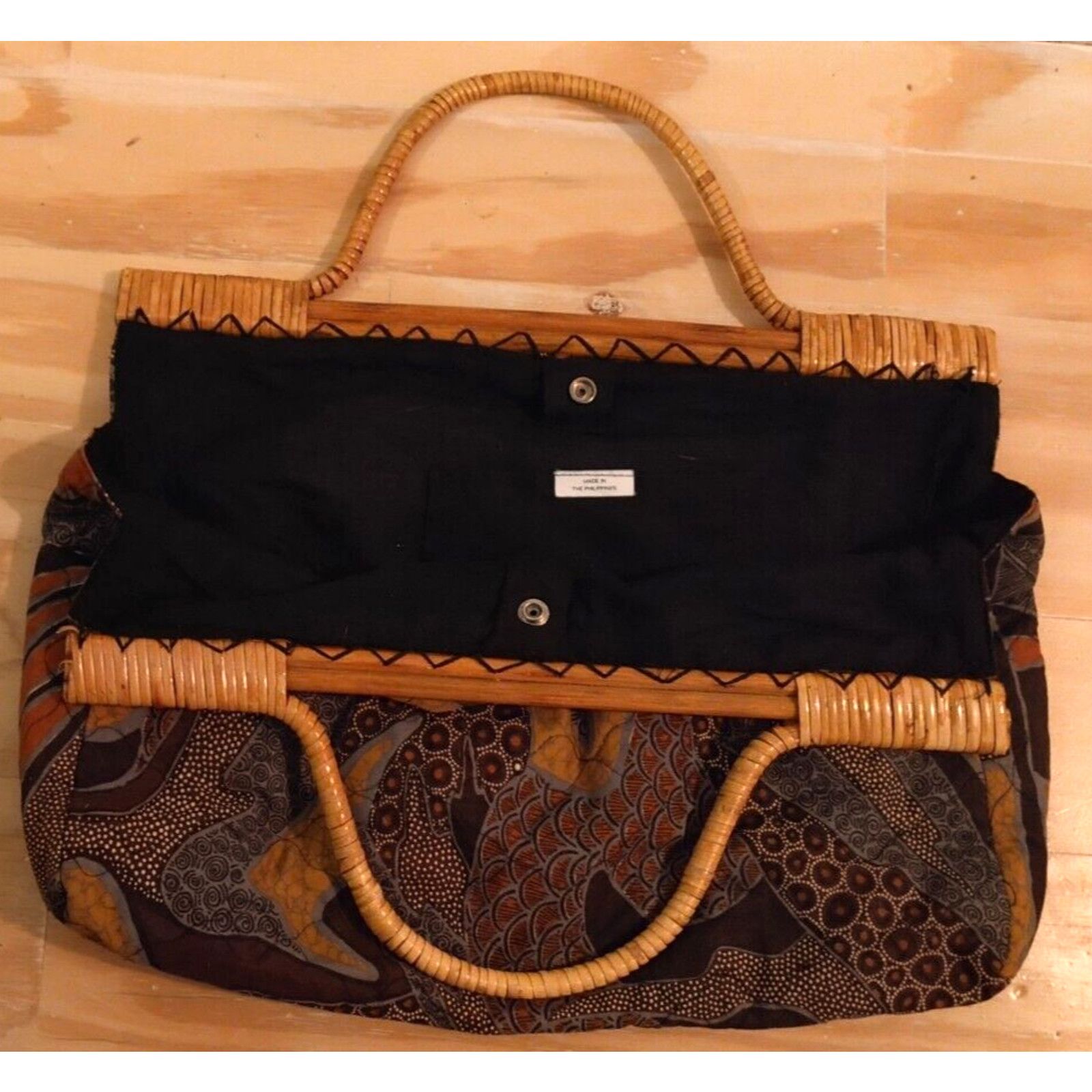 Other Philippine Quilted African Safari Knitting Bag 13x20 Bamboo Size ONE SIZE - 6 Thumbnail