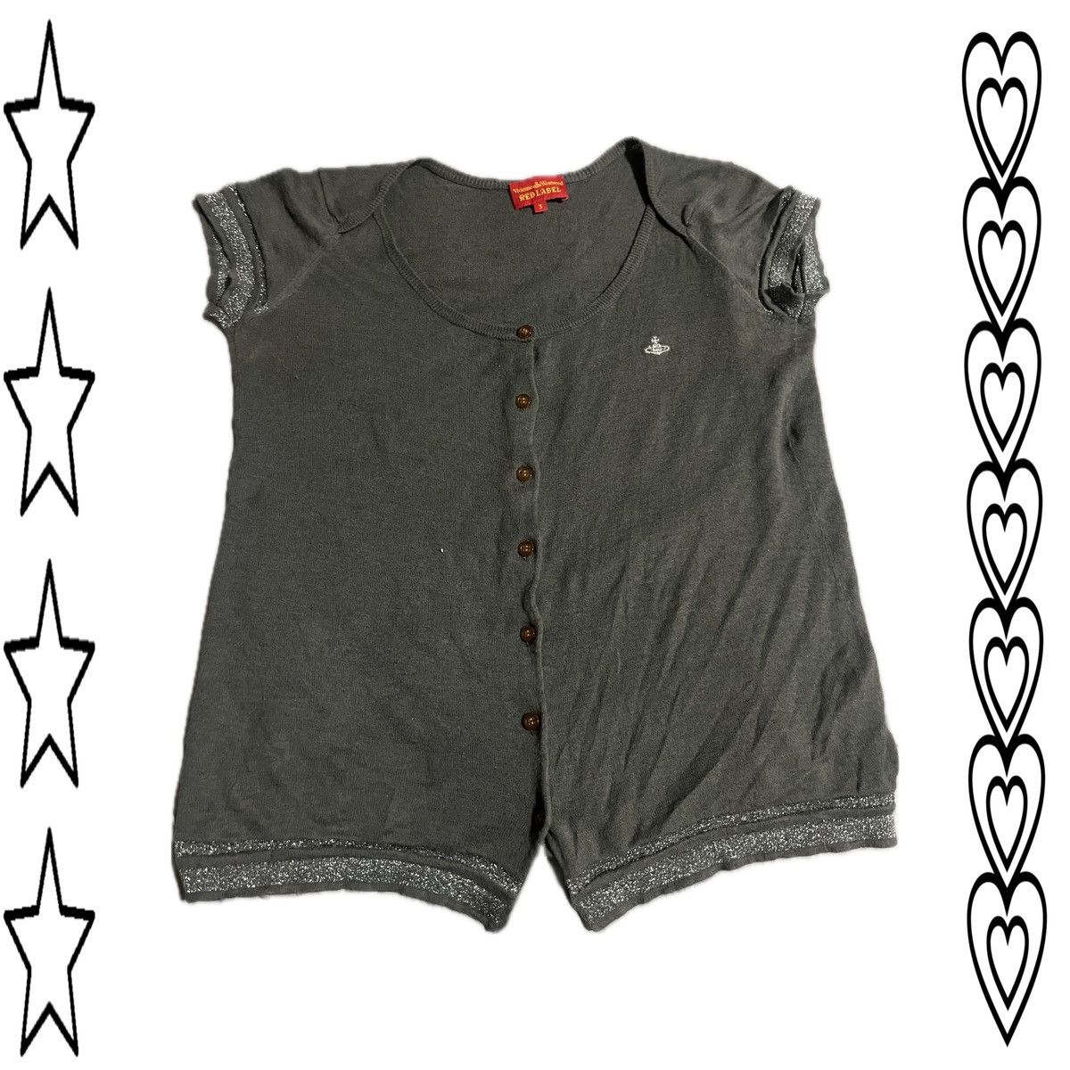 image of Vivienne Westwood Blouse in Dark Grey, Women's (Size Large)