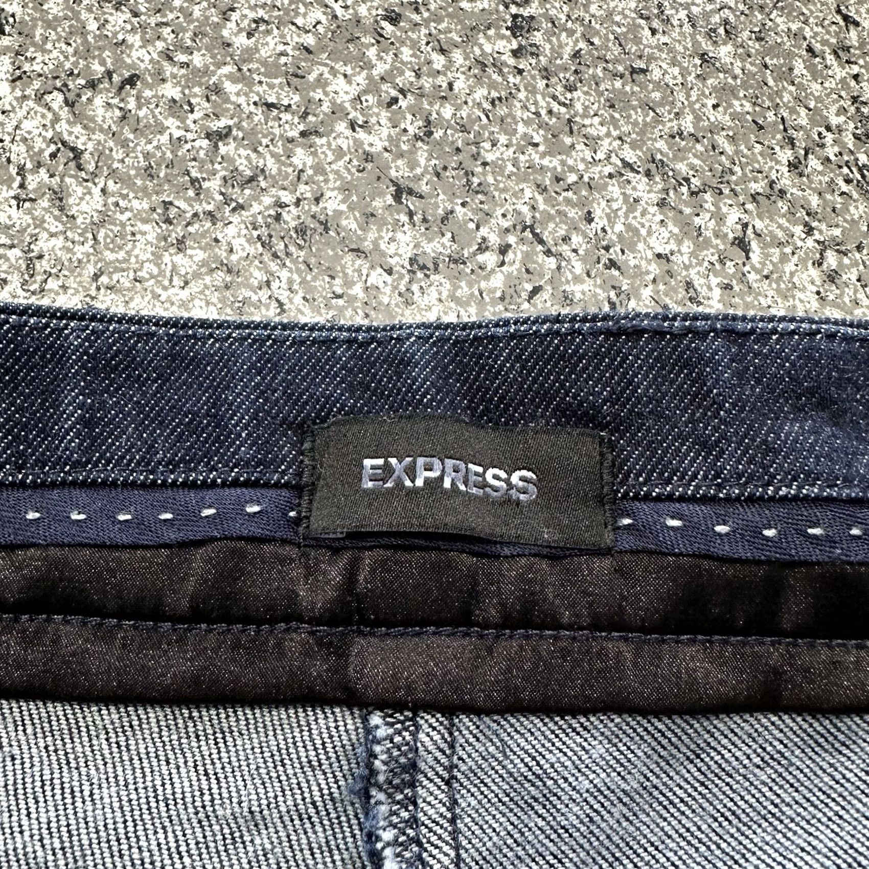 Gap VINTAGE Express Flare Denim Pants Womens 12R 31x32 Super High Rise Stretch Side Zip Size 24" / US 00 / IT 34 - 4 Thumbnail