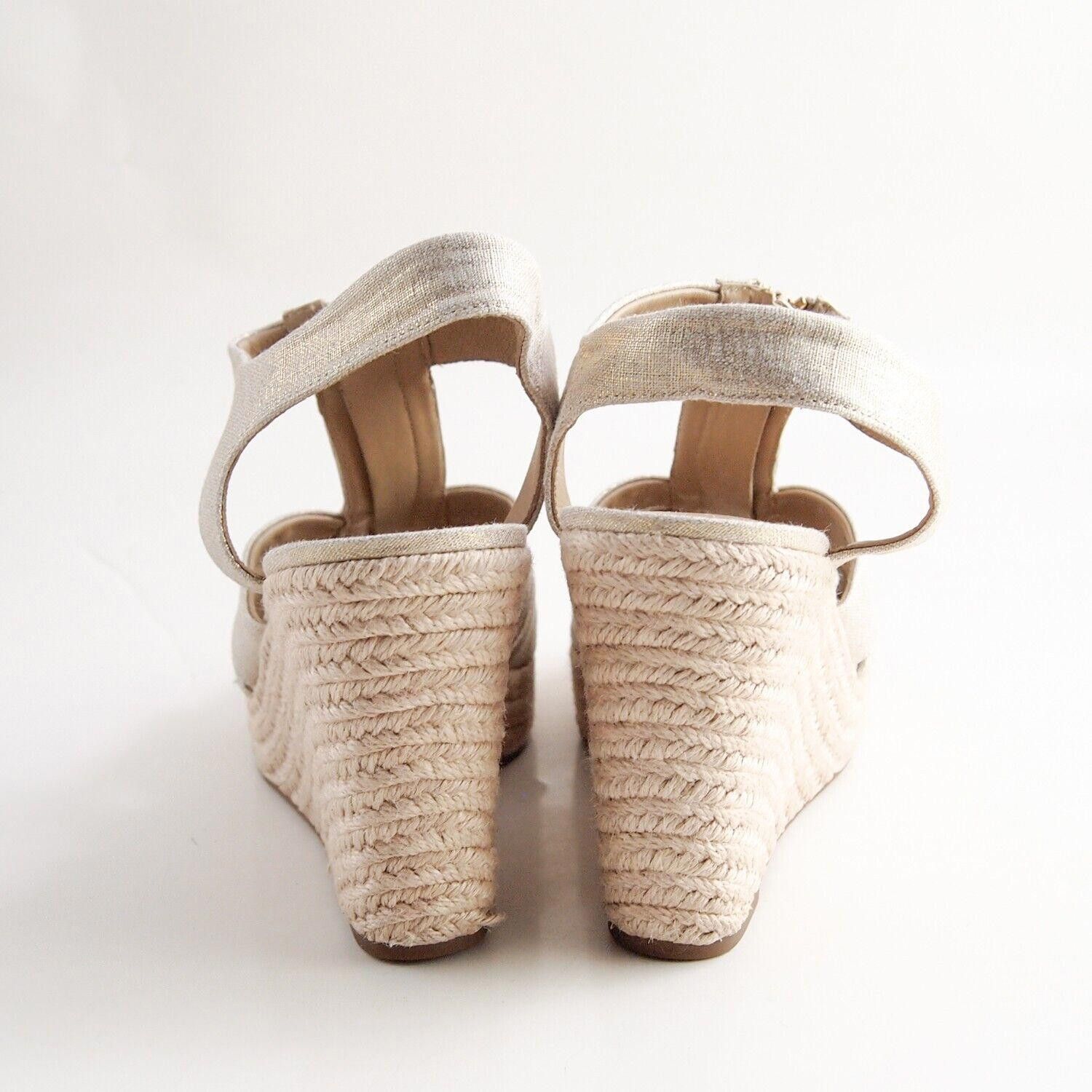 Michael Kors Michael Kors Wedge Sandals Gold Coated Canvas US 9.5 EU 39.5 Size US 9.5 / IT 39.5 - 6 Thumbnail