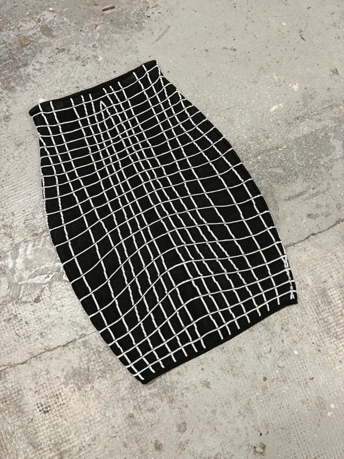 Balmain × Designer × Vintage Balmain Paris Black & White Contemporary Skirt Size 26" / US 2 / IT 38 - 2 Thumbnail