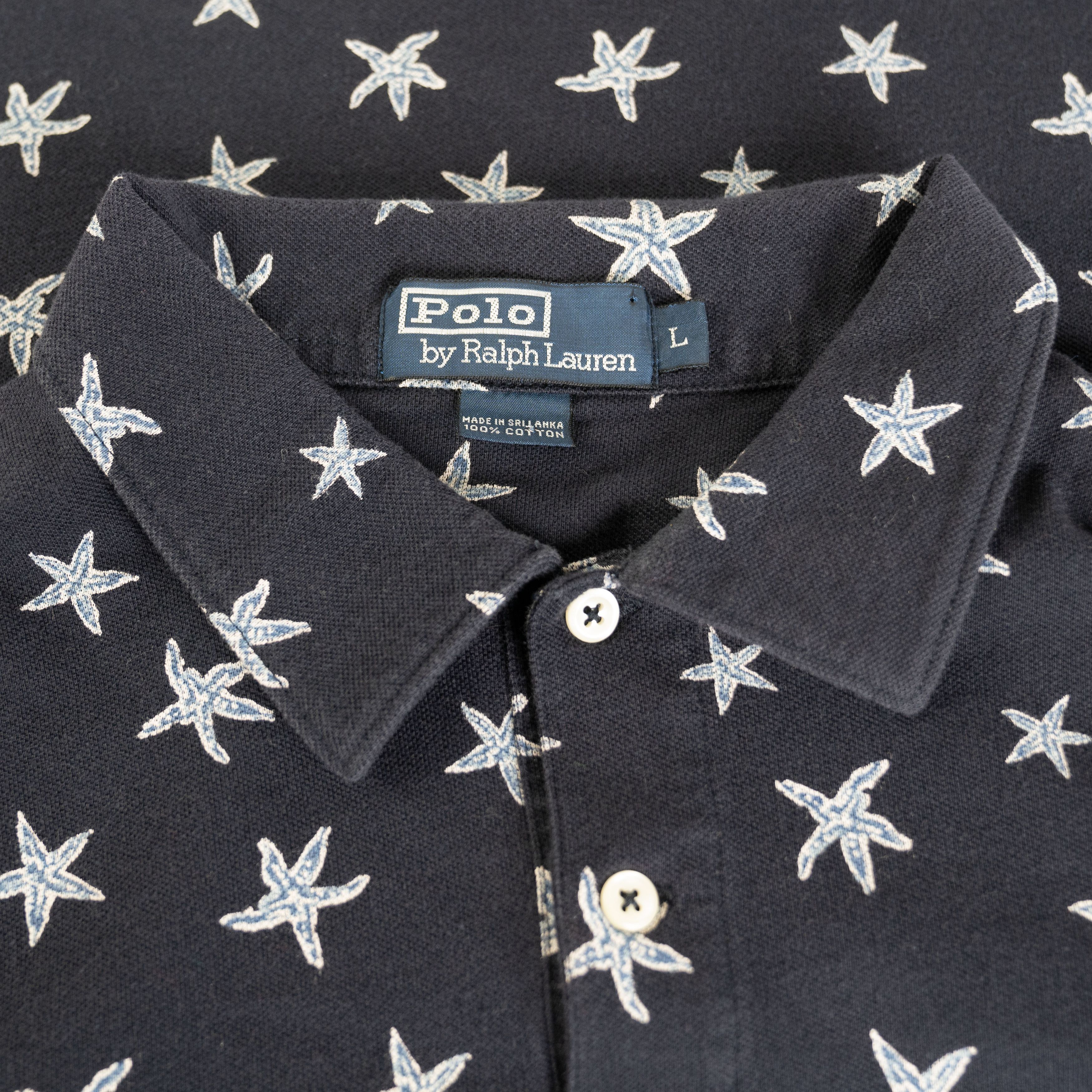 Polo Ralph Lauren Vintage 2002 Polo Ralph Lauren Starfish Print Polo Shirt Size US L / EU 52-54 / 3 - 3 Thumbnail