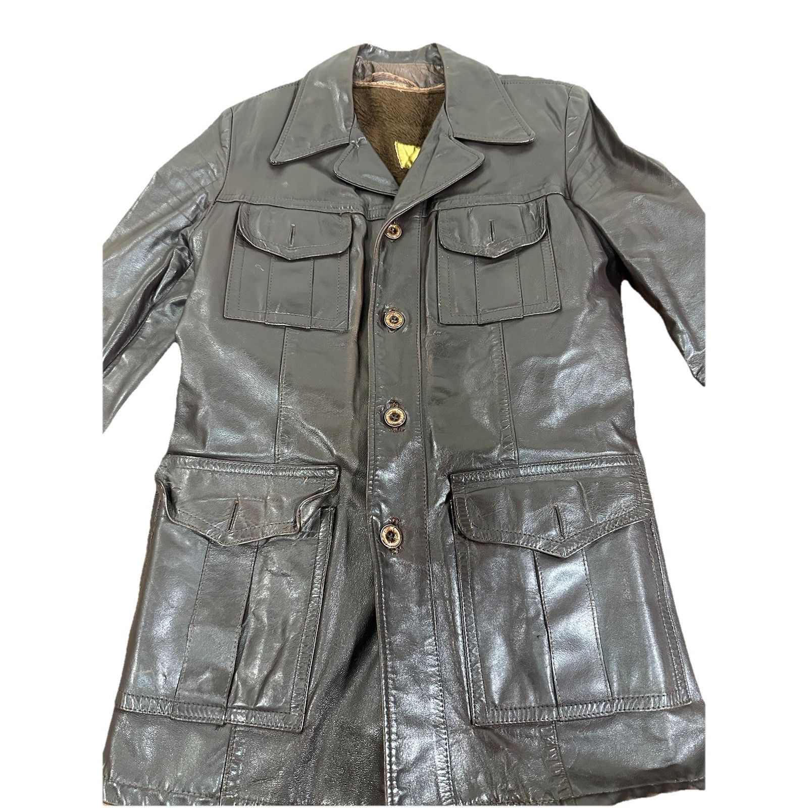 Sears Vintage Sears The Leather Shop Brown Jacket Coat Fur Lined 7 Size US M / EU 48-50 / 2 - 2 Thumbnail