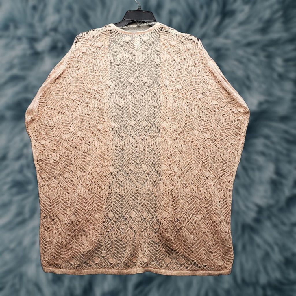 Vintage Chico's Traveler Cardigan Womens L/XL Brown Crochet Knit Sleeveless Open Front Size L / US 10 / IT 46 - 1 Thumbnail