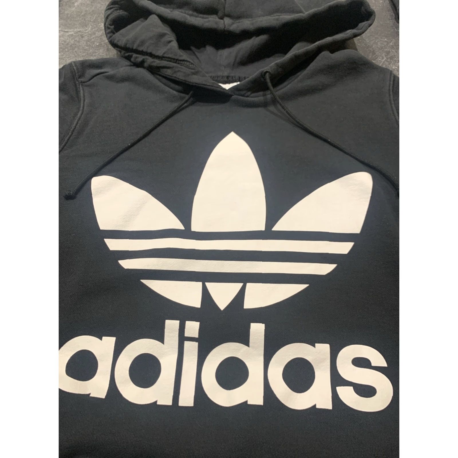Adidas ADIDAS TREFOIL HOODIE Black Women’s L Pullover Activewear Big Logo Pockets Size L / US 10 / IT 46 - 3 Thumbnail
