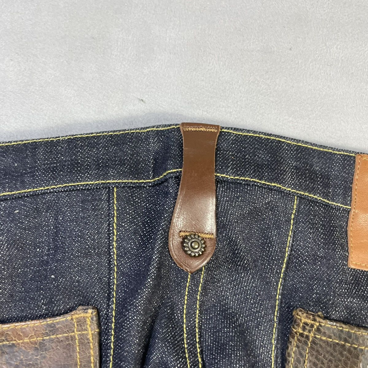 Obelisk OBELISK 00’s REPTILE SKIN FLARED DENIM Size US 32 / EU 48 - 3 Thumbnail