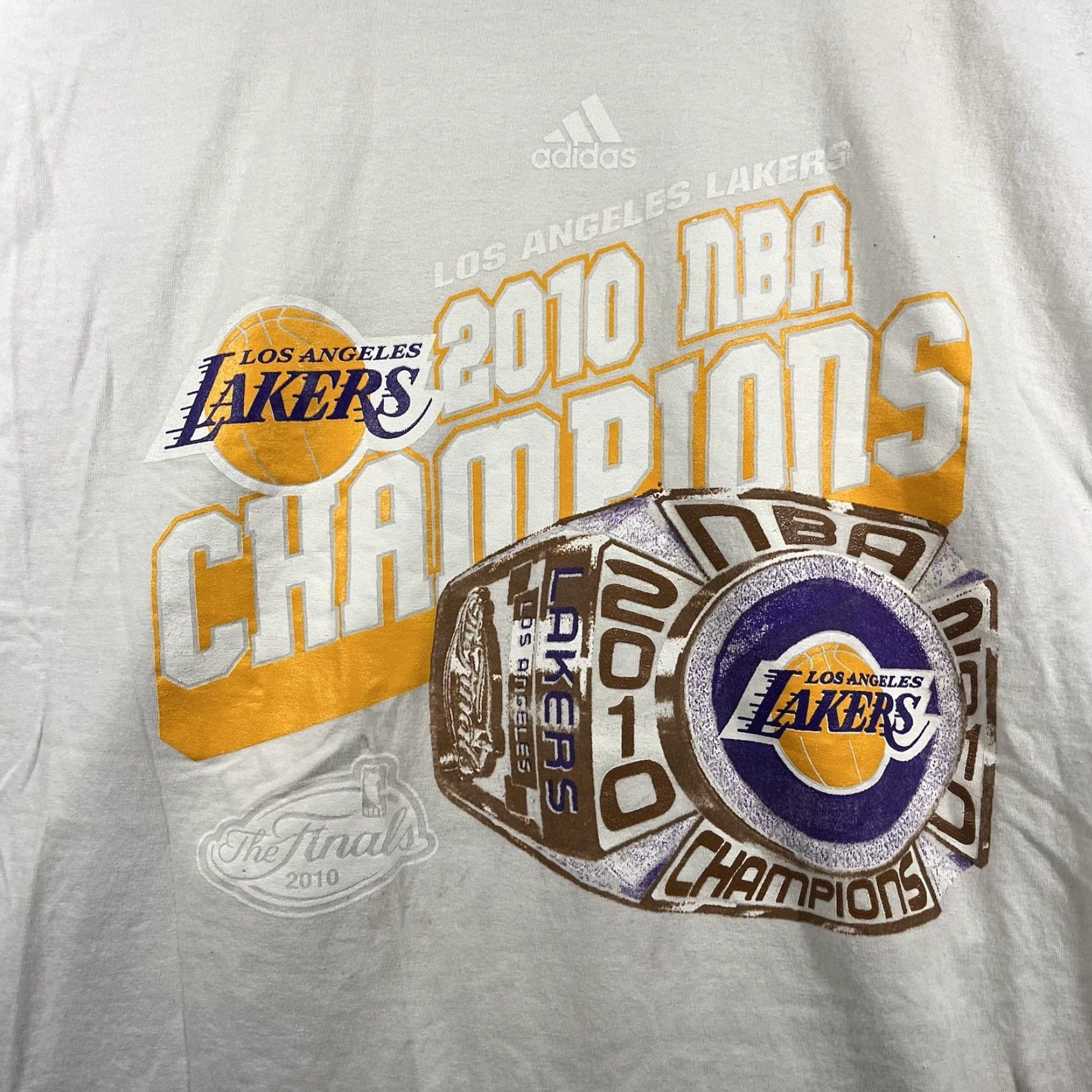 NBA VINTAGE Kobe Bryant Lakers Back 2 Back NBA Champions T-Shirt XL White Double-Sided Size US XL / EU 56 / 4 - 2 Thumbnail