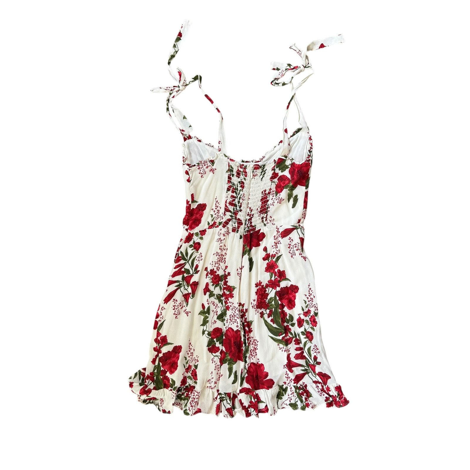 Reformation Reformation Christine Mini Dress Georgette Red Floral Size XS / US 0-2 / IT 36-38 - 3 Thumbnail