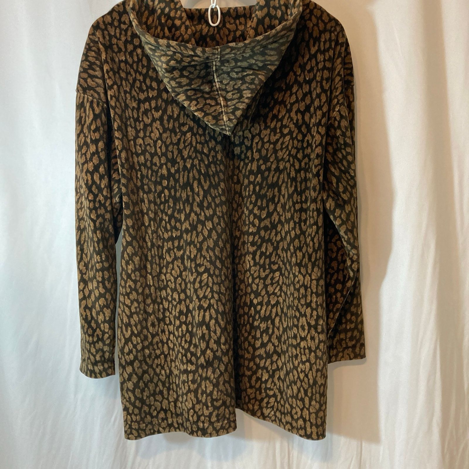 Jones New York Jones New York Velour Leopard Print Half Zip Hood Sweatshirt Size S / US 4 / IT 40 - 8 Thumbnail