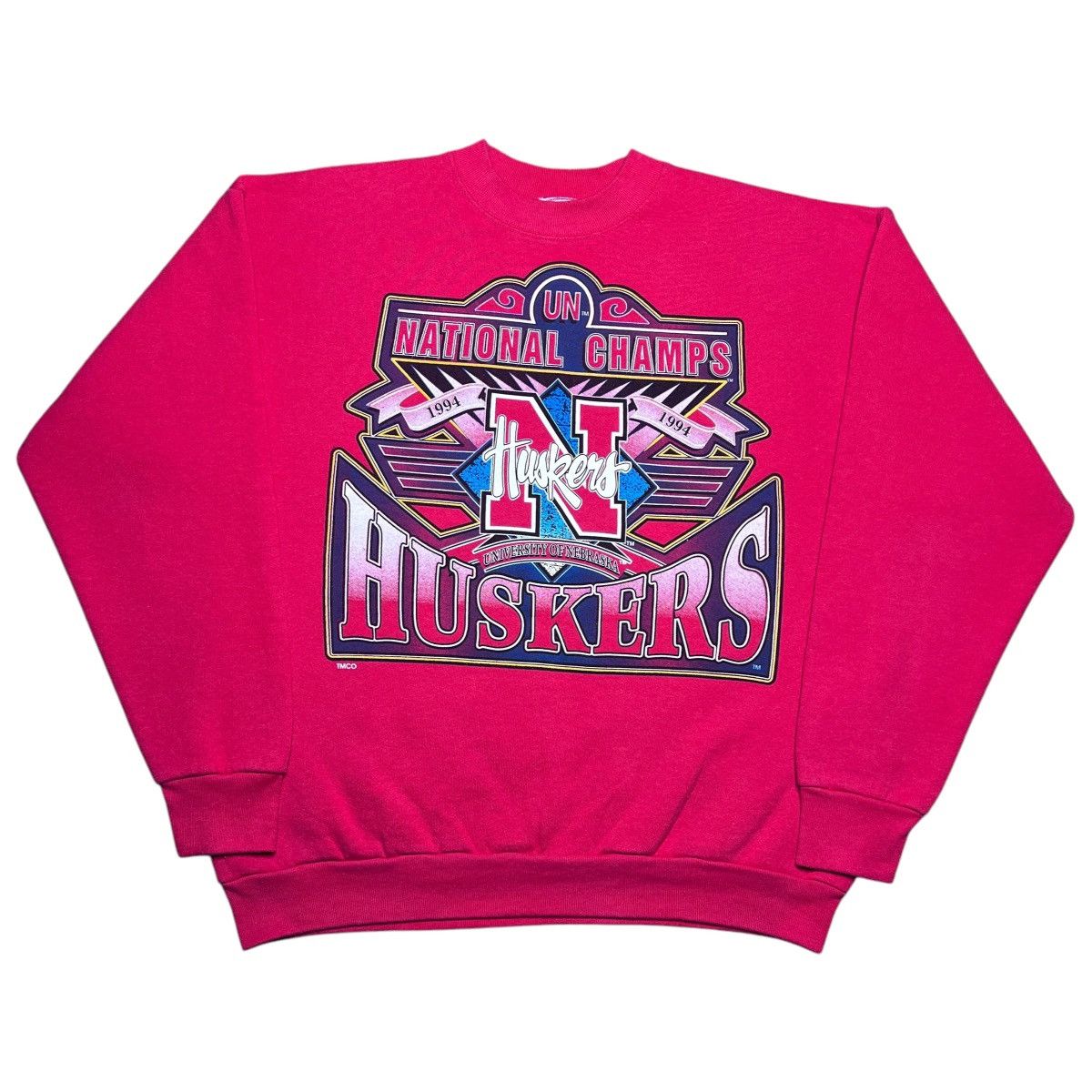 NCAA × Vintage Vtg 1994 NCAA Nebraska Huskers National Champions Sweatshirt Size US XL / EU 56 / 4 - 1 Thumbnail