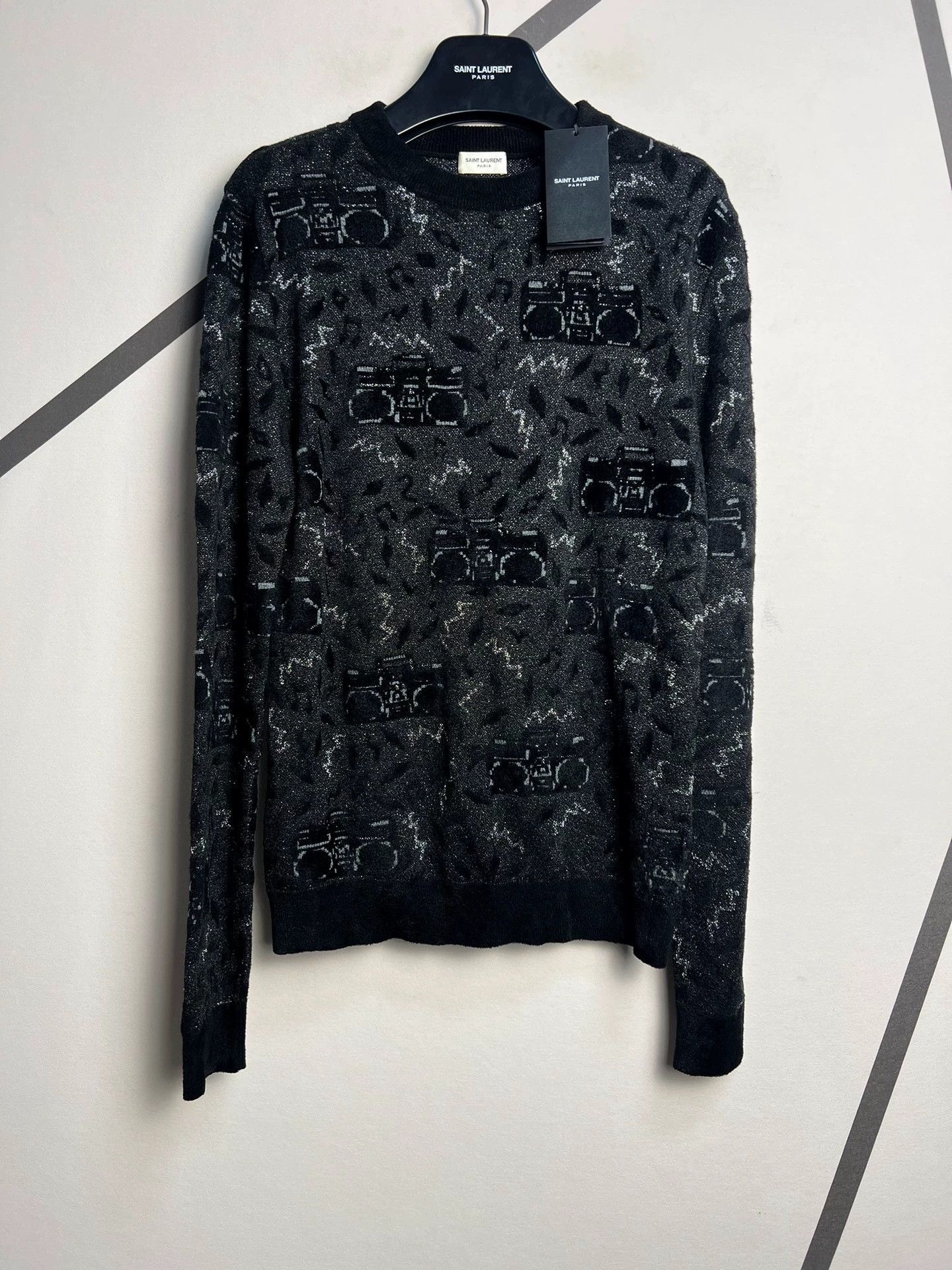 Saint Laurent Paris Authentic Saint Laurent SLP 2019 Flocked Sweater Size US XS / EU 42 / 0 - 1 Thumbnail